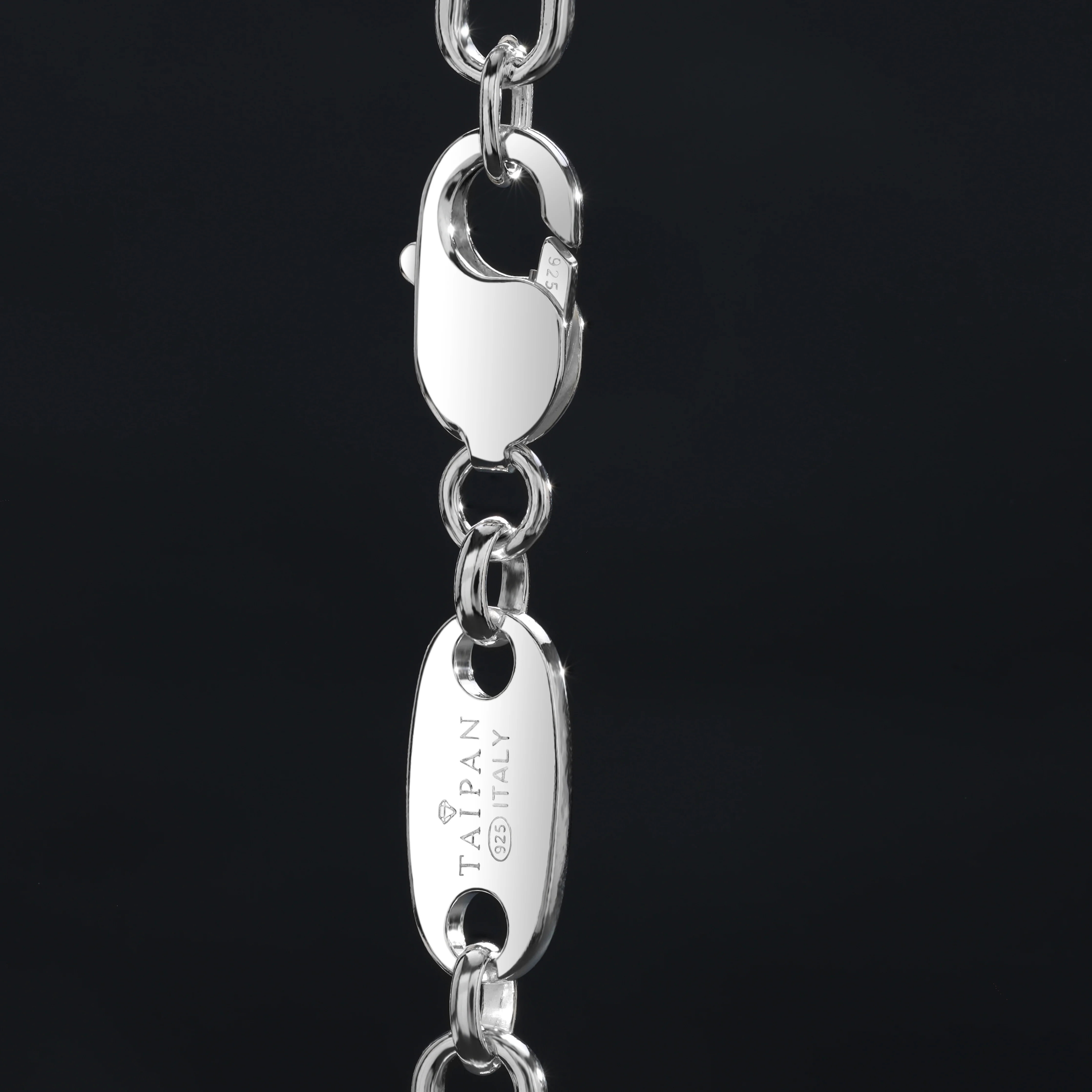 10mm Plattenkette bewegliche Steigbügelkette - 925 Silber - Image 11