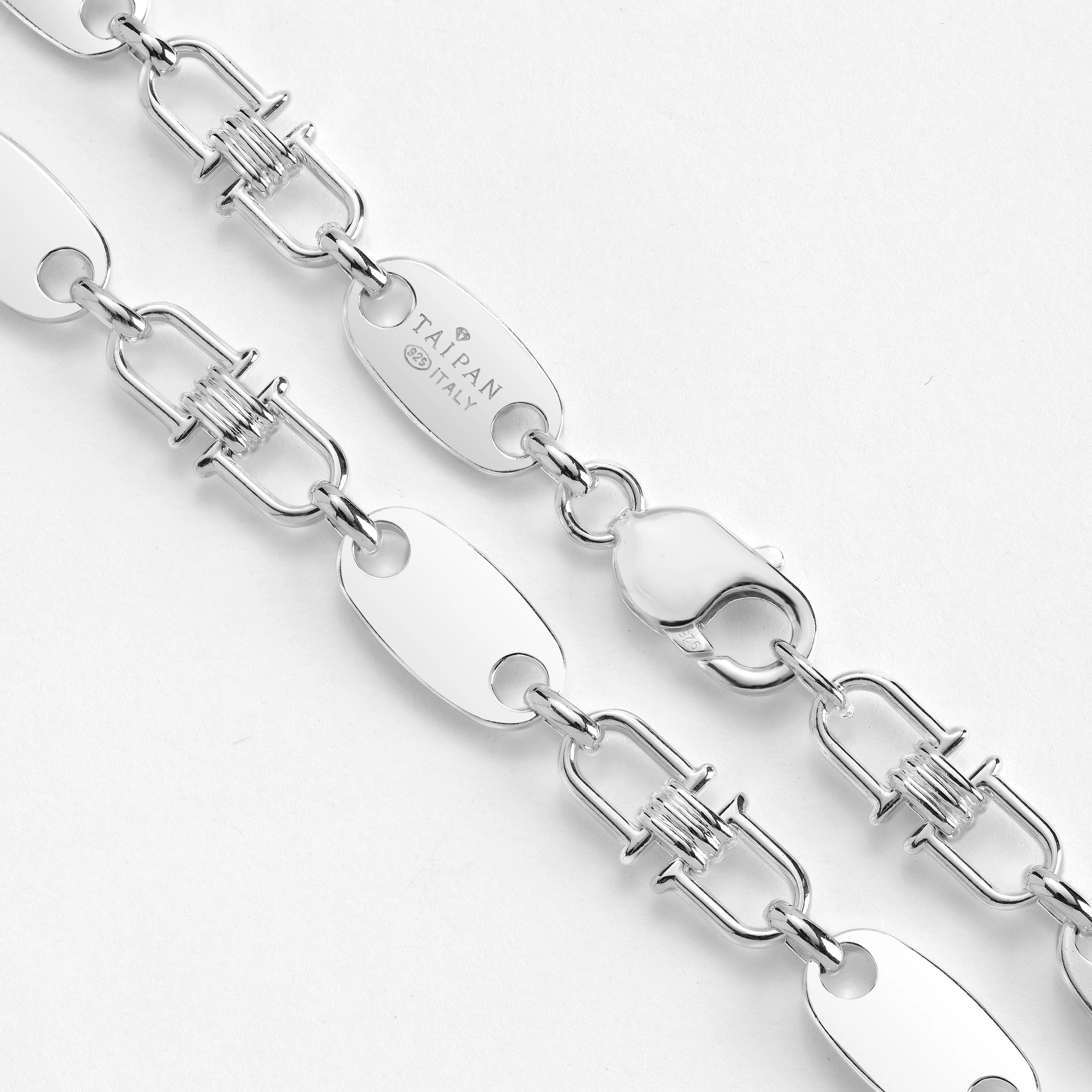 10mm Plattenkette bewegliche Steigbügelkette - 925 Silber - Image 12
