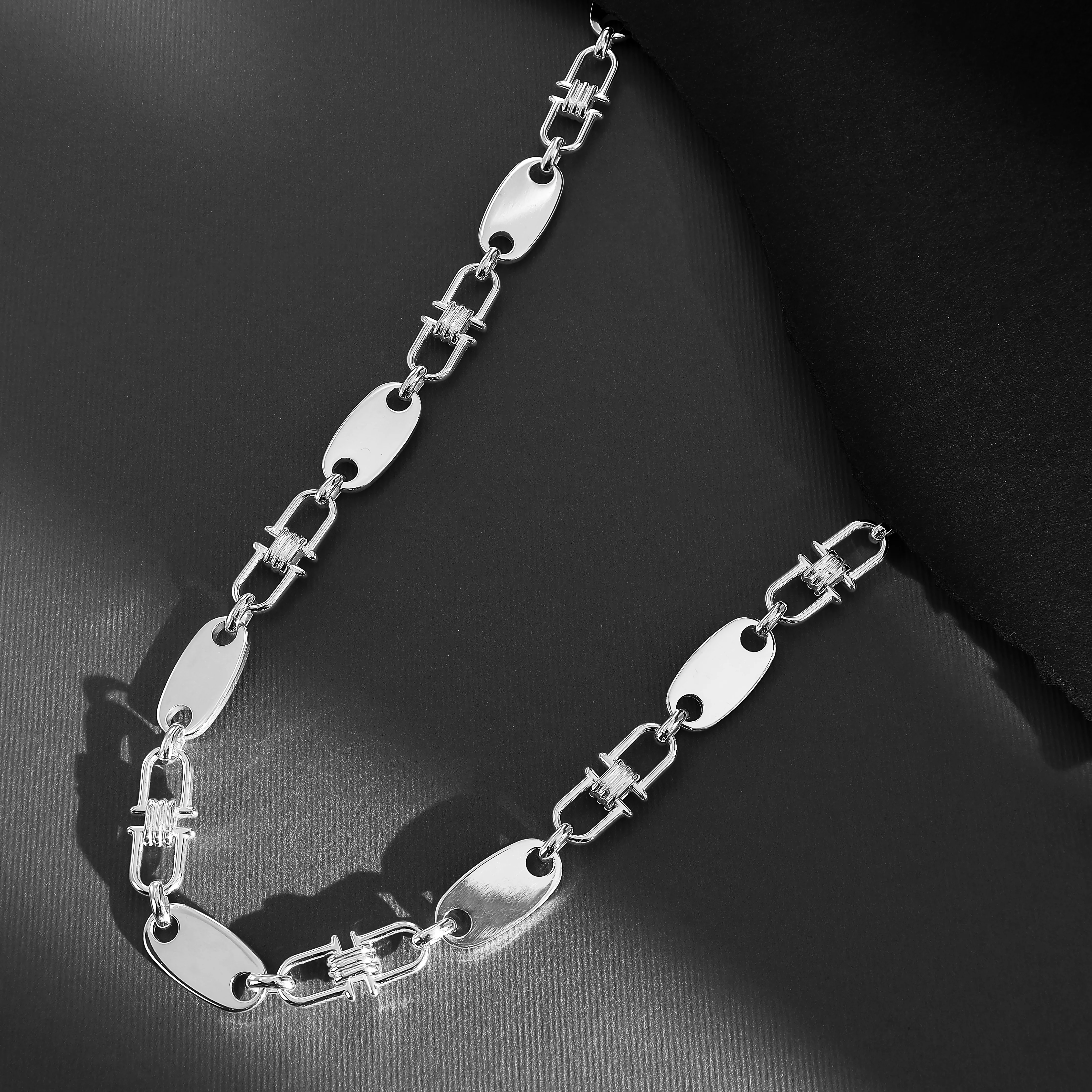10mm Plattenkette bewegliche Steigbügelkette - 925 Silber - Image 4