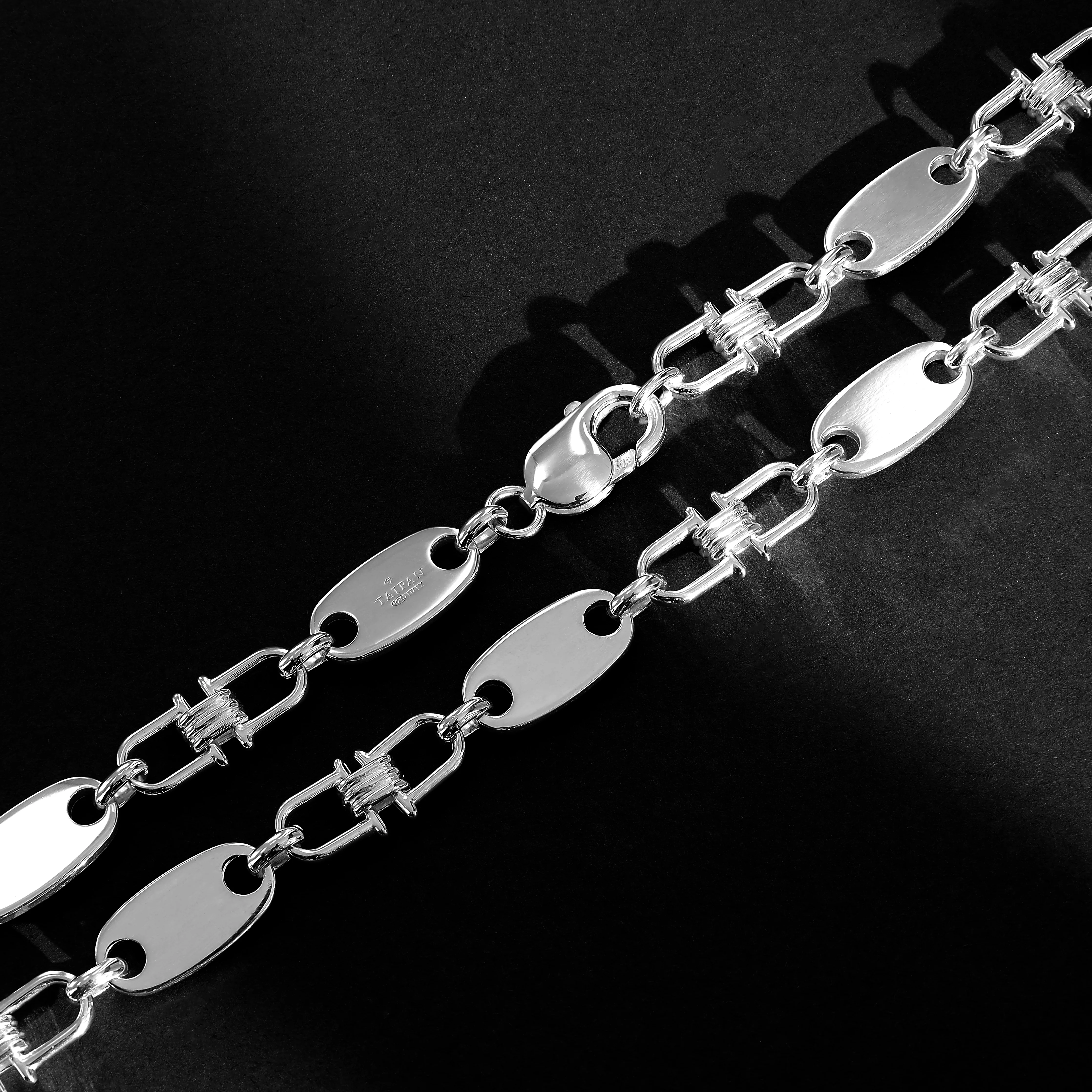 10mm Plattenkette bewegliche Steigbügelkette - 925 Silber - Image 8