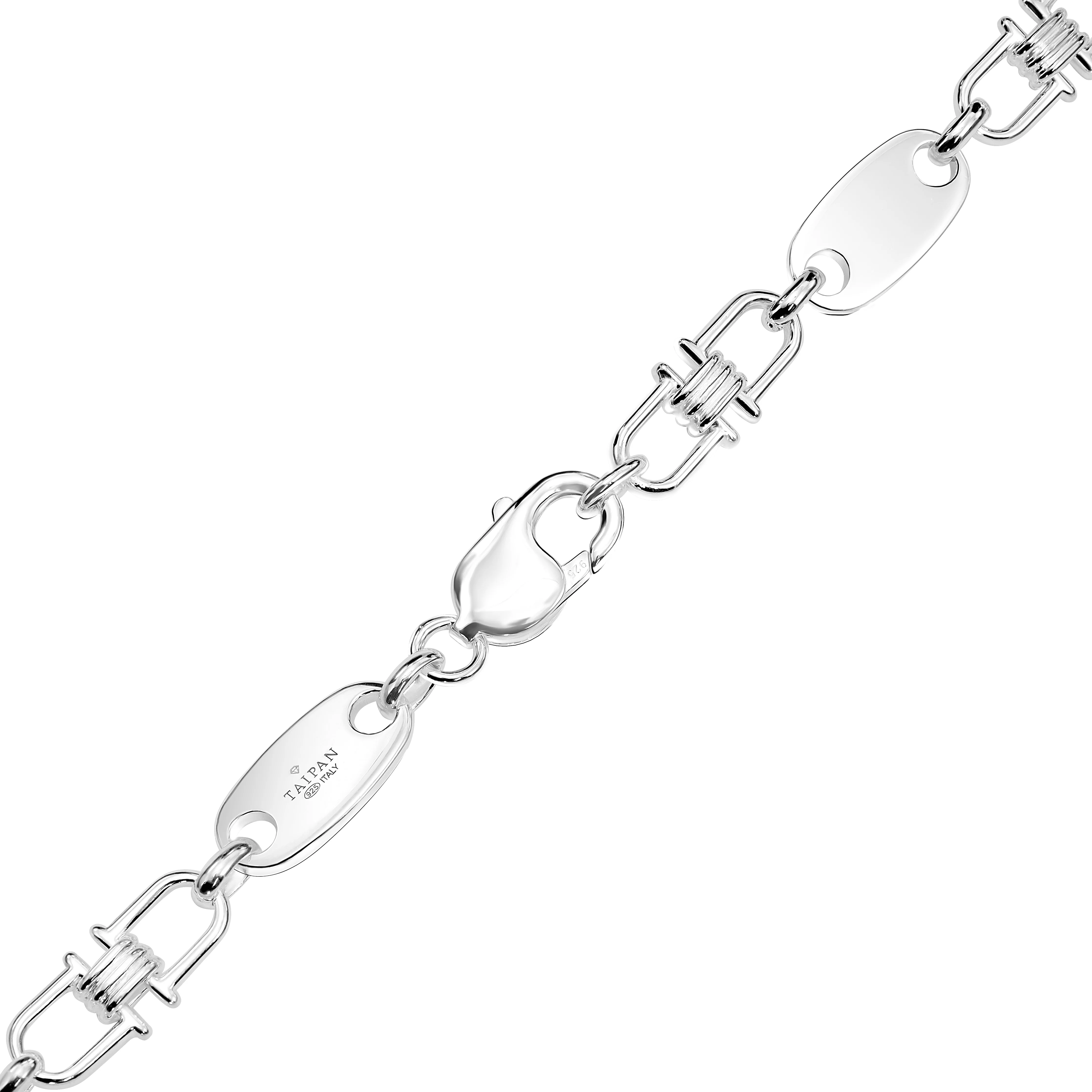 10mm Plattenkette bewegliche Steigbügelkette - 925 Silber - Image 9