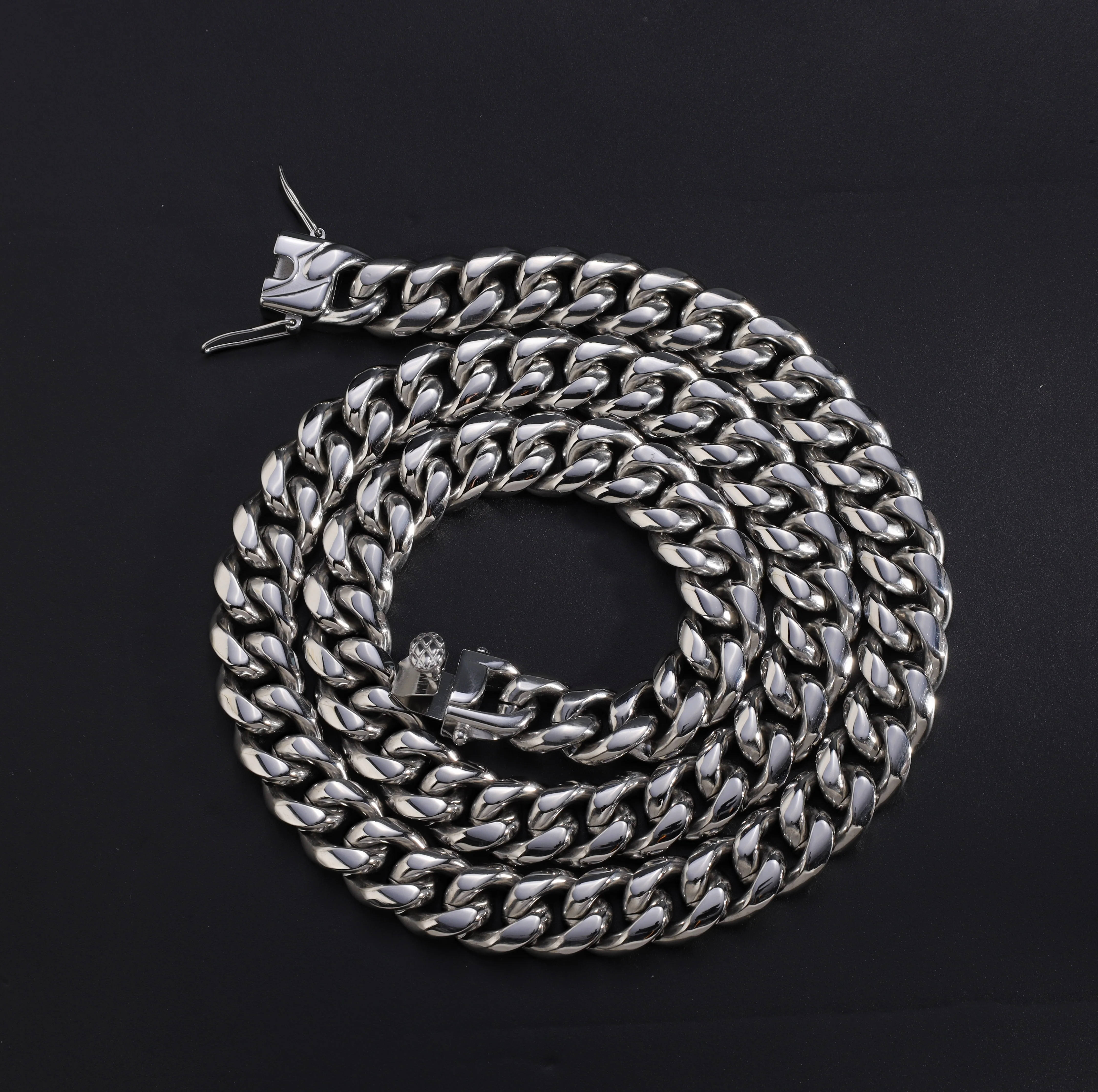 12mm Miami Cuban Link Panzerkette aus Edelstahl Panzerkette - Image 3
