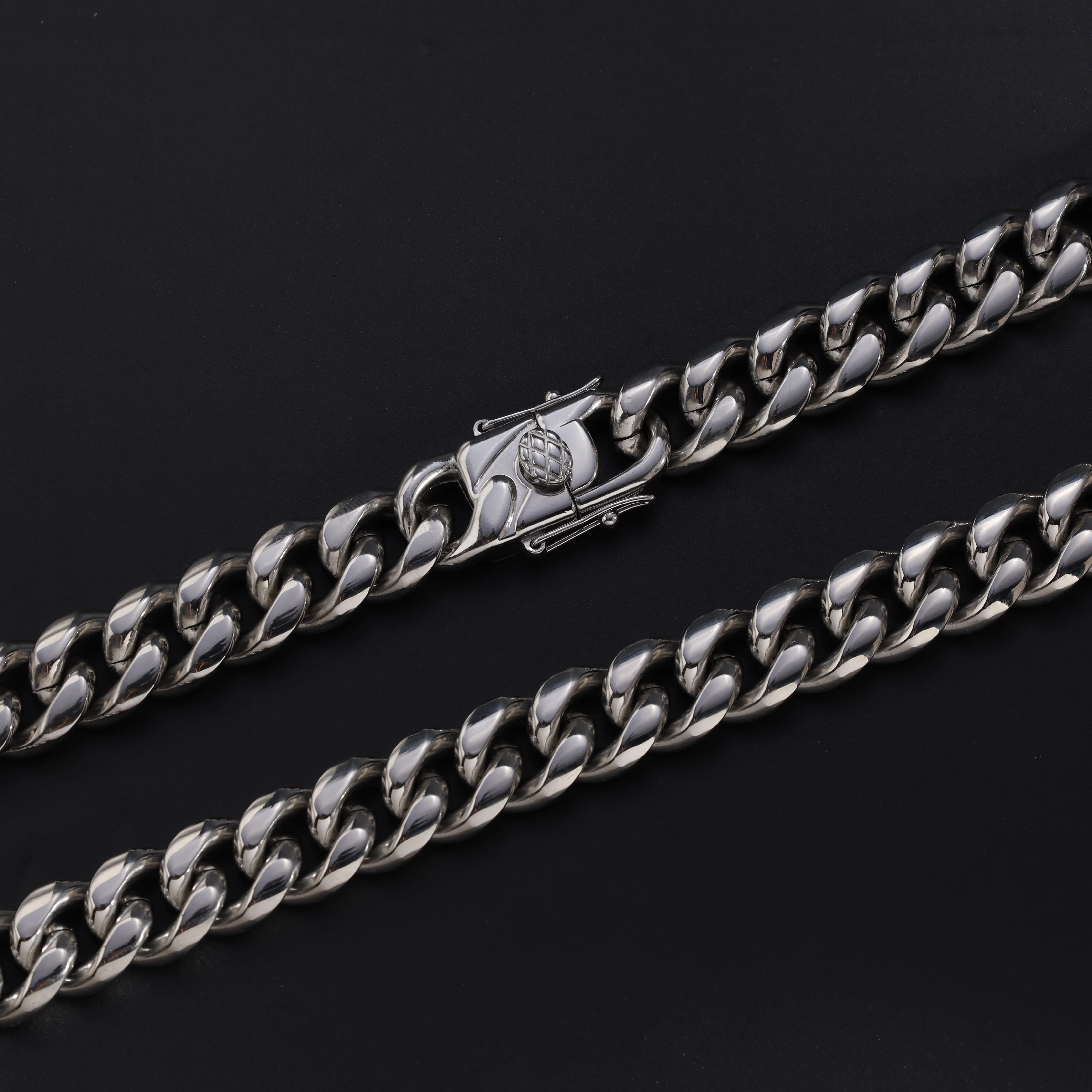 12mm Miami Cuban Link Panzerkette aus Edelstahl Panzerkette - Image 4