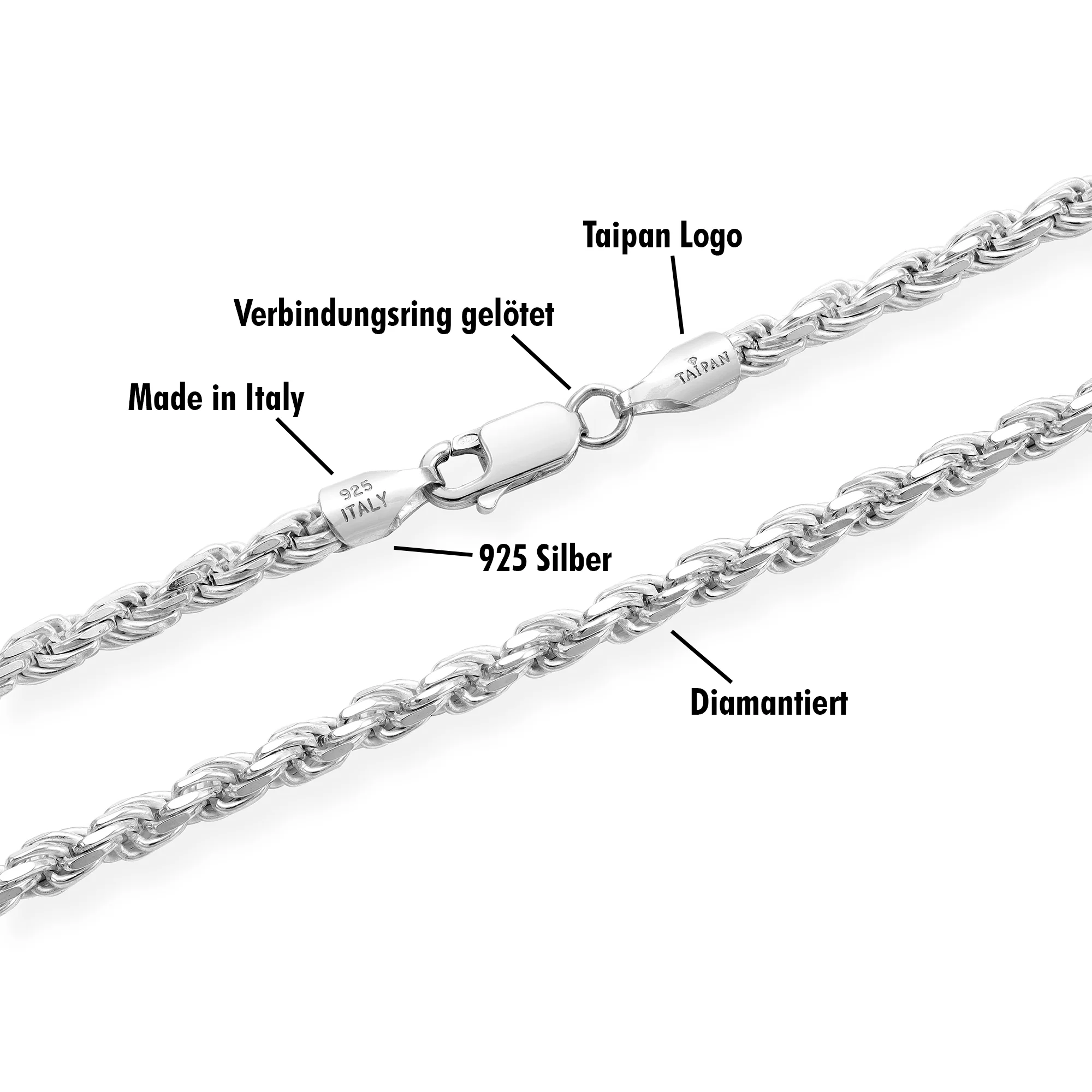 3,5mm Kordelkette Rope Chain aus 925 Silber - Image 3