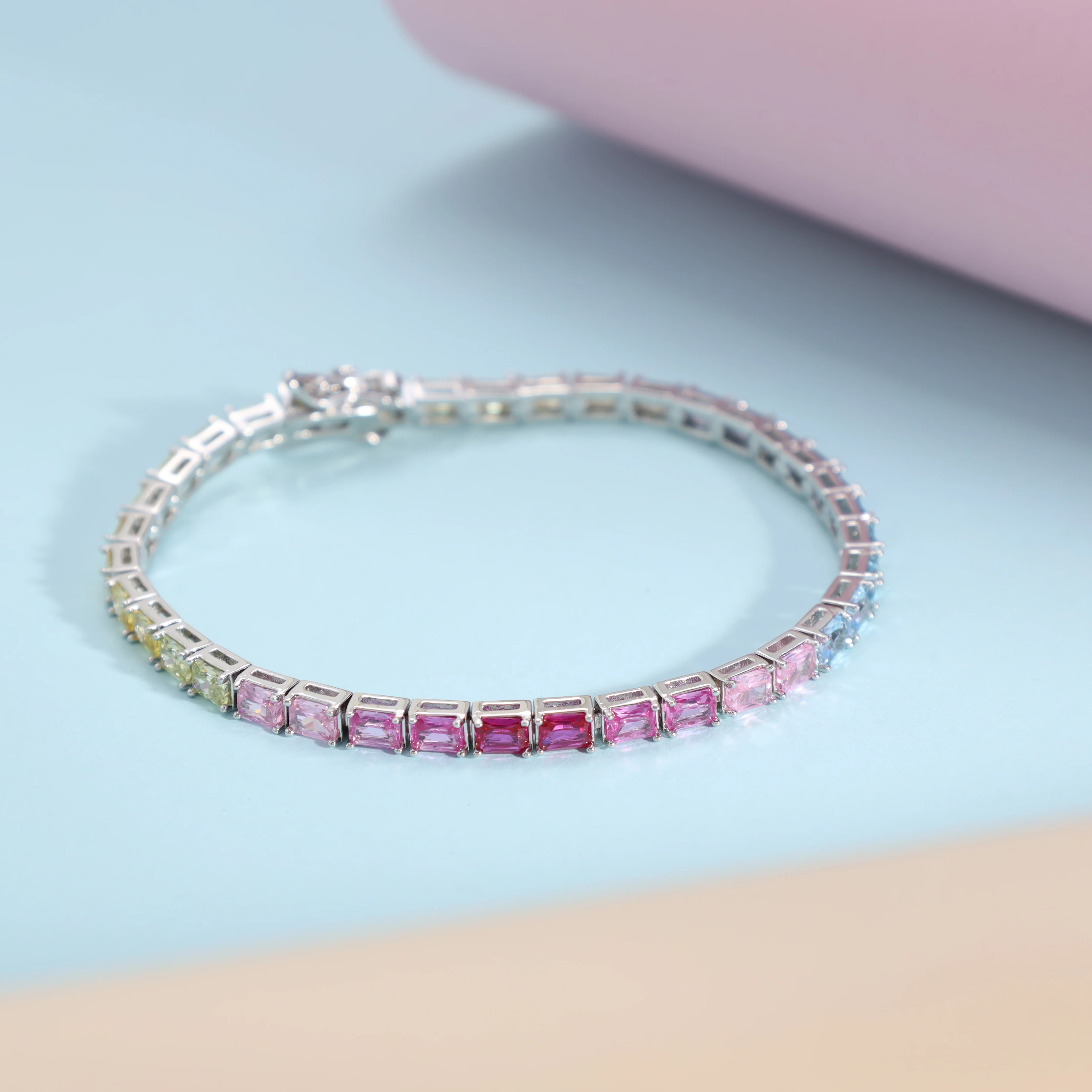 3mm Damen Tennis Chain Armband multicolor - Image 2