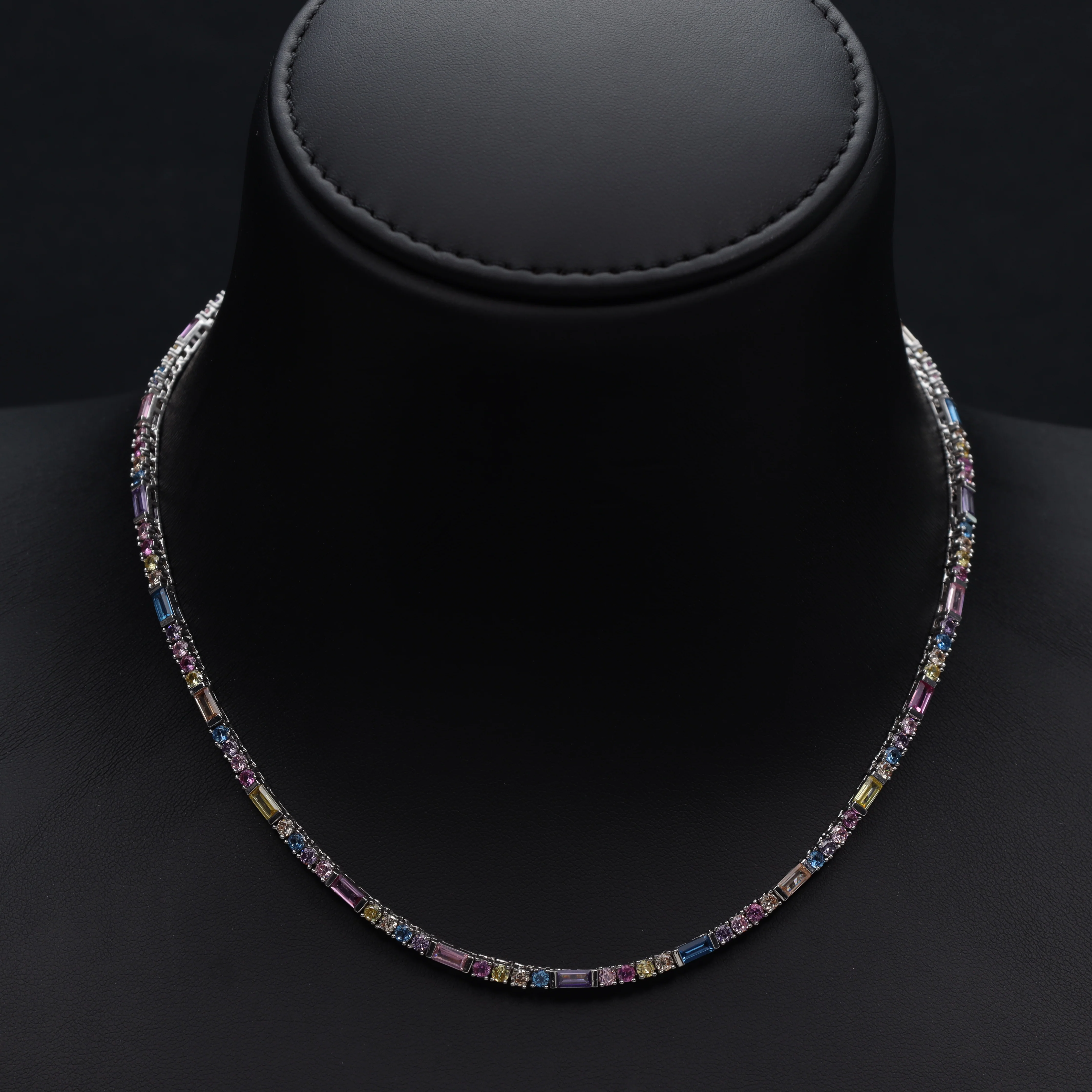 3mm Damen Tennis Chain Iced Out Kette multiicolor - Image 3