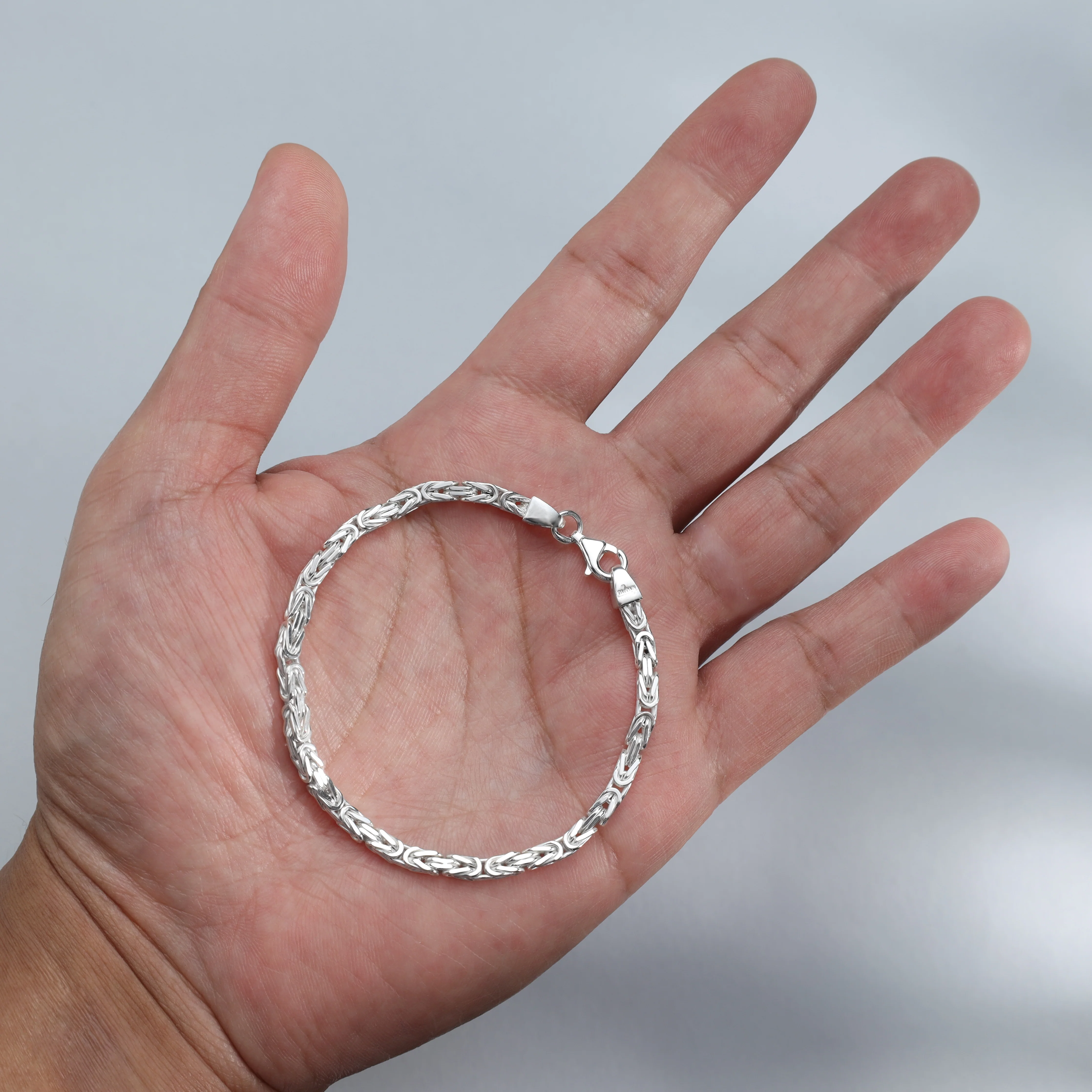 3mm Königskette Armband - 925 Silber massiv vierkant hochglanzpoliert - Image 6