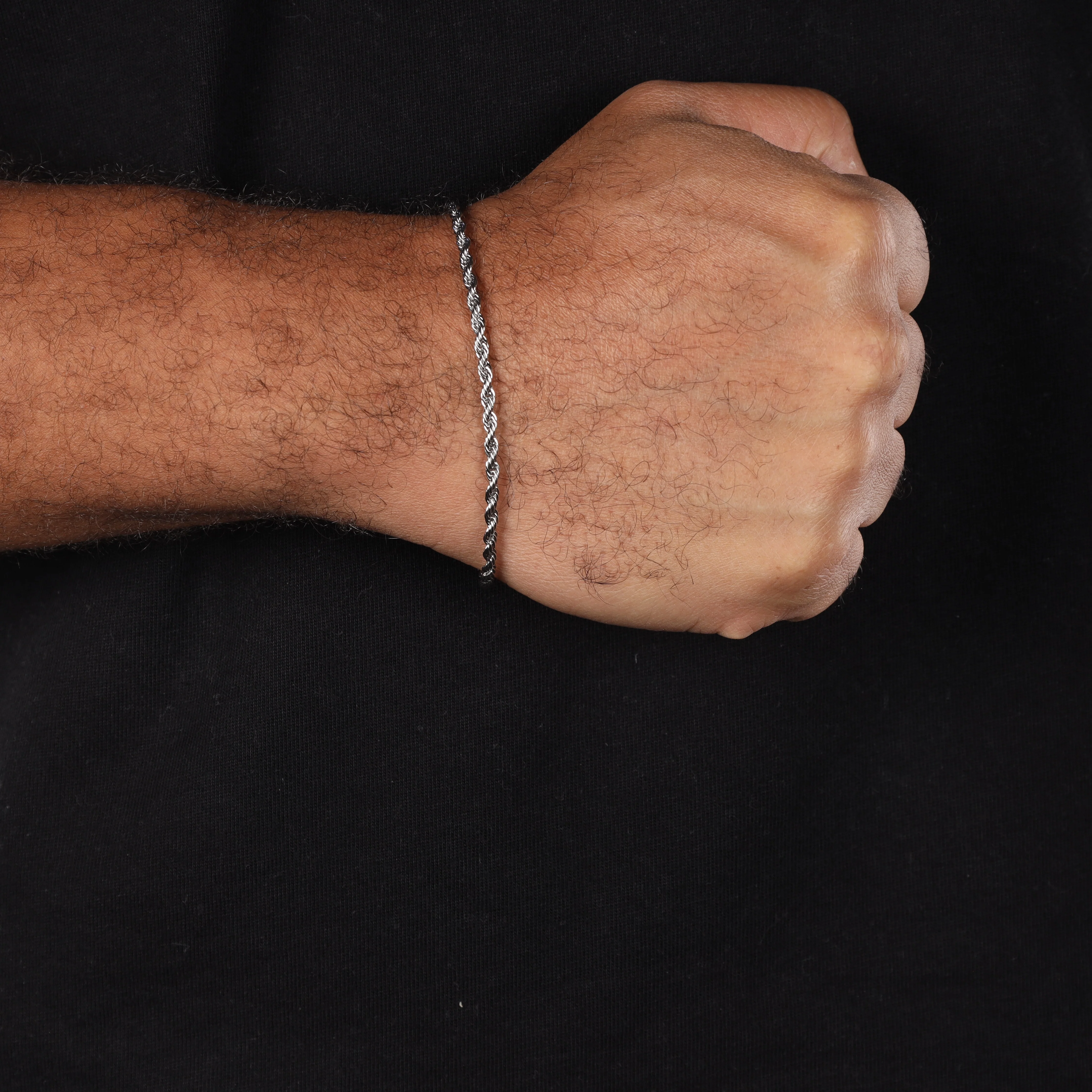 3mm Rope Chain Kordelkette Armband aus Edelstahl - Image 3