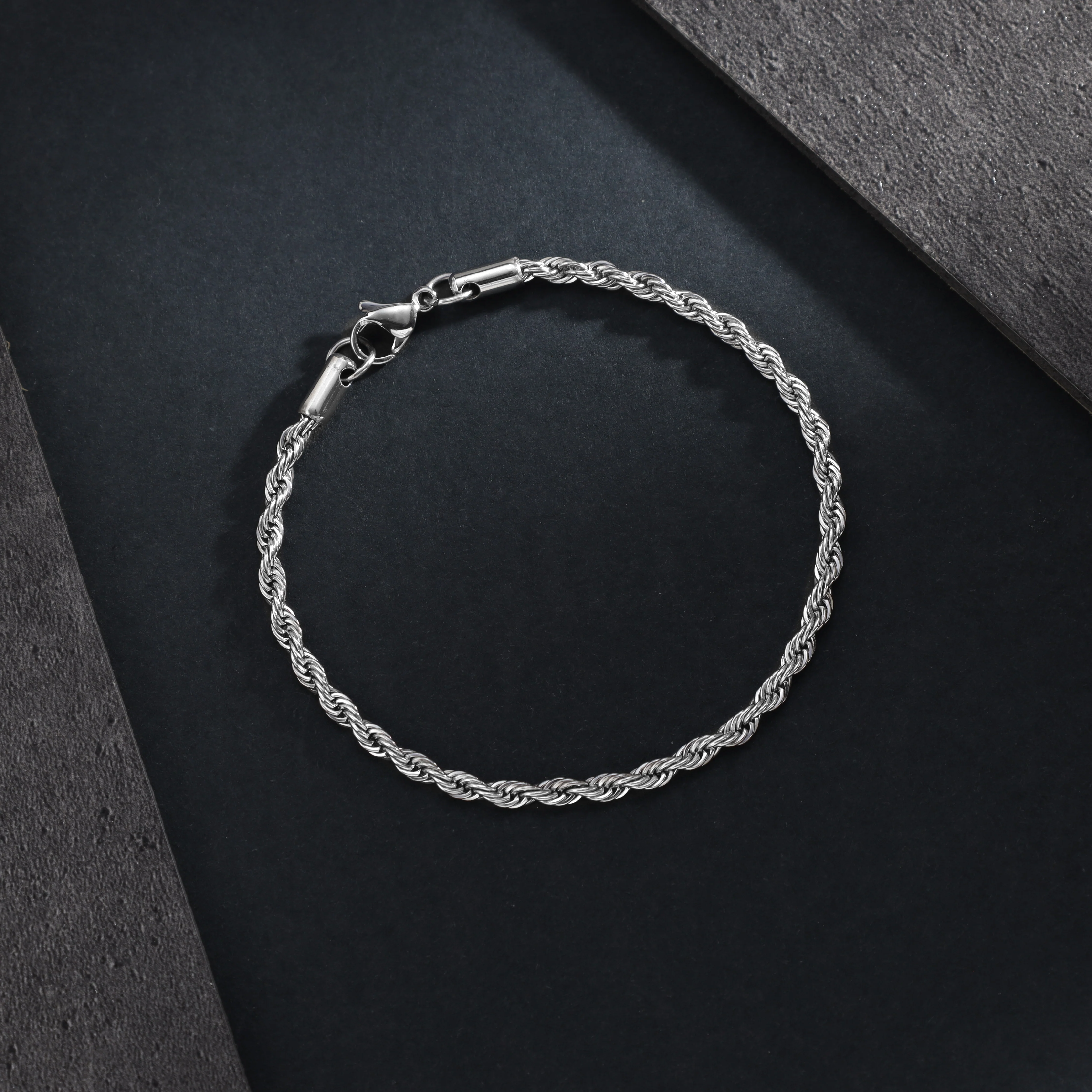 3mm Rope Chain Kordelkette Armband aus Edelstahl - Image 8