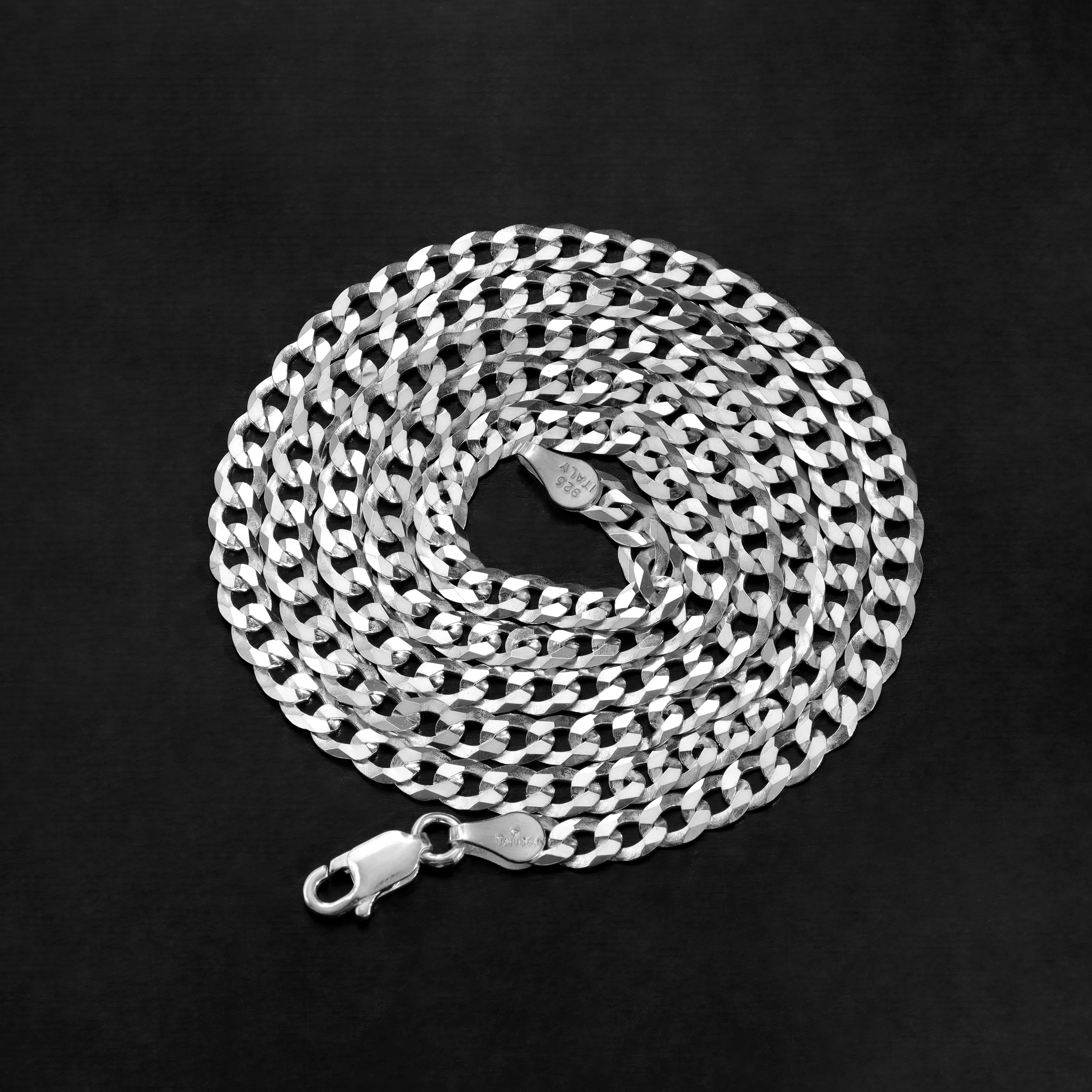 4mm flache Panzerkette - 925 Silber - Image 5