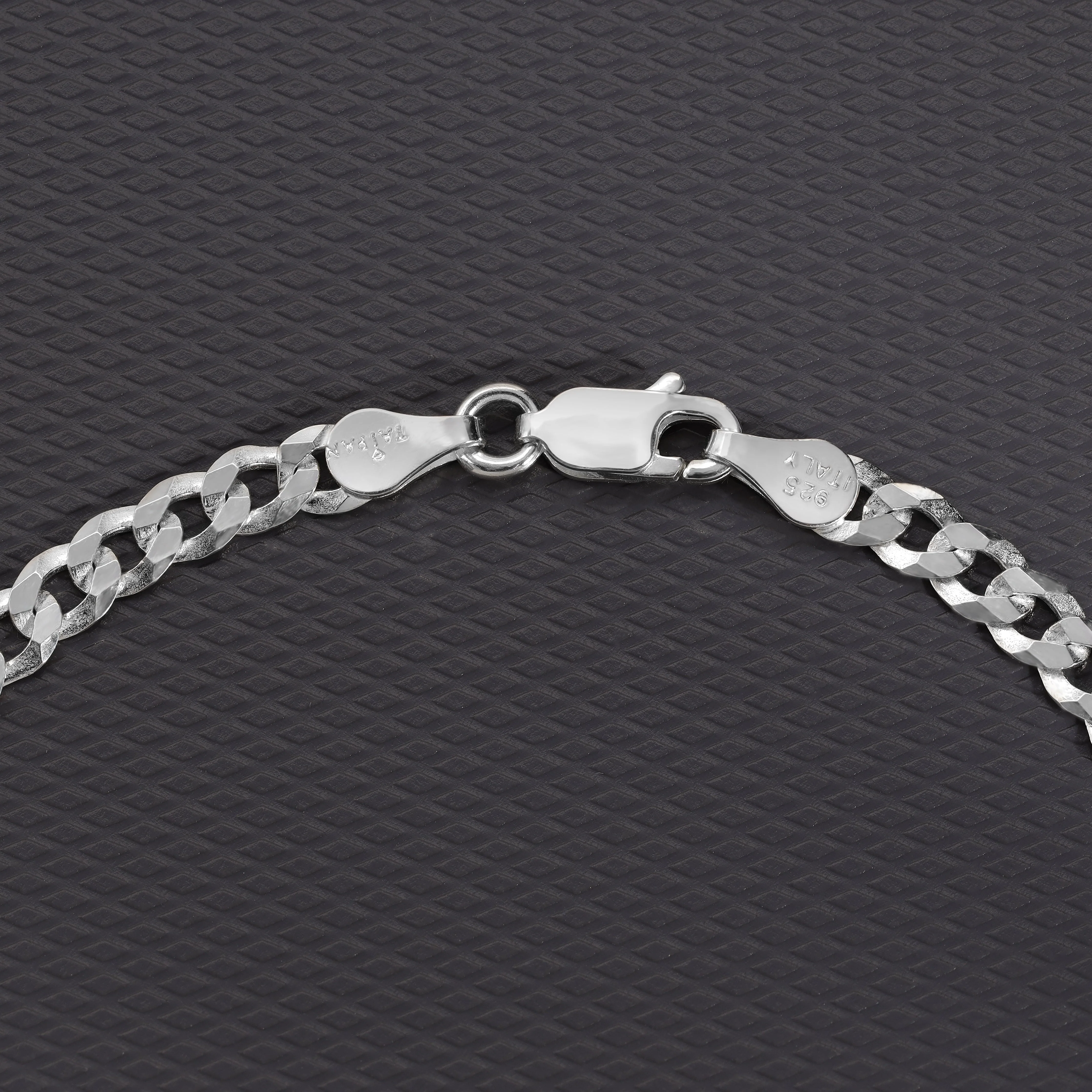4mm flache Panzerkette Armband - 925 Silber - Image 7