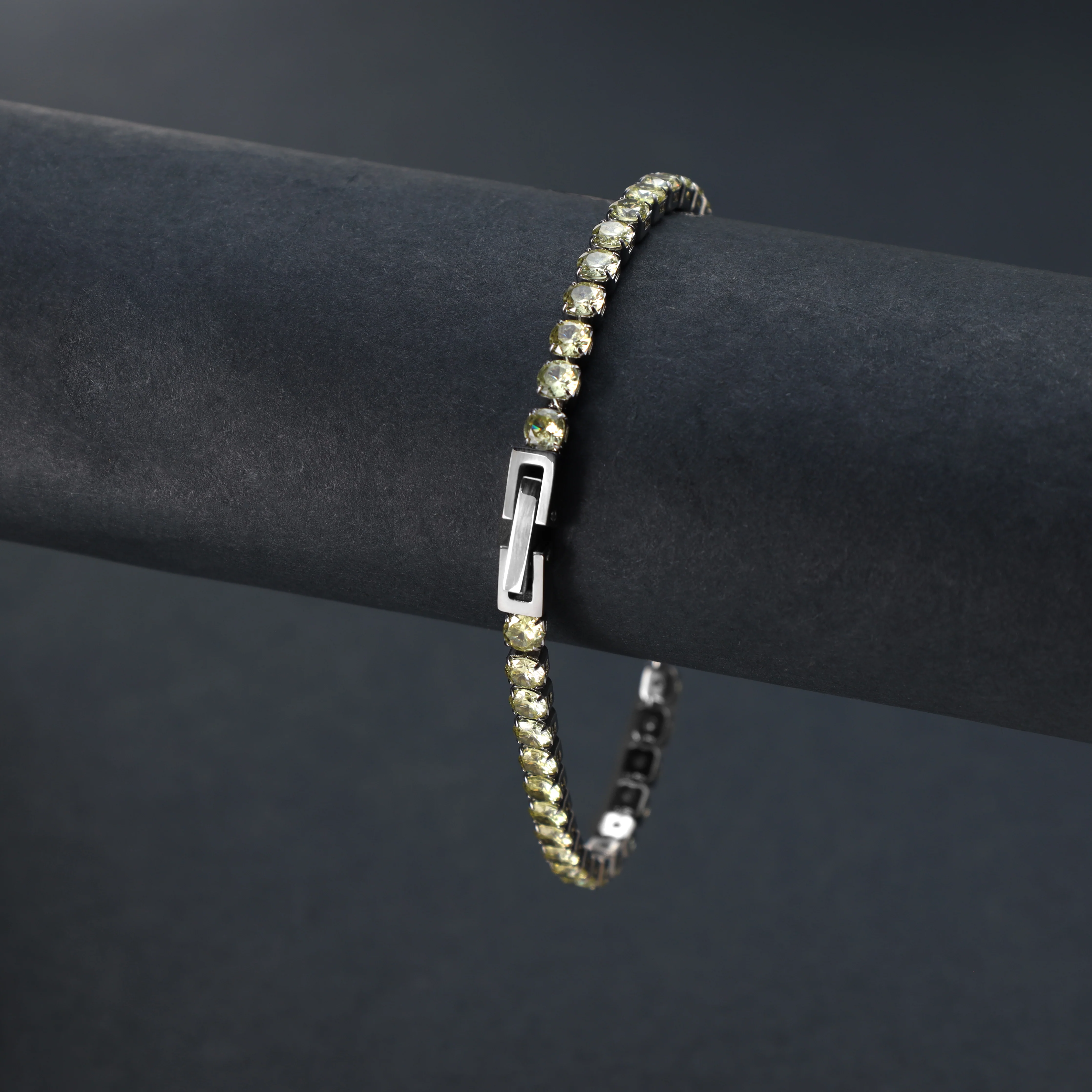 4mm Tennis Chain grün Armband aus Edelstahl - Image 8