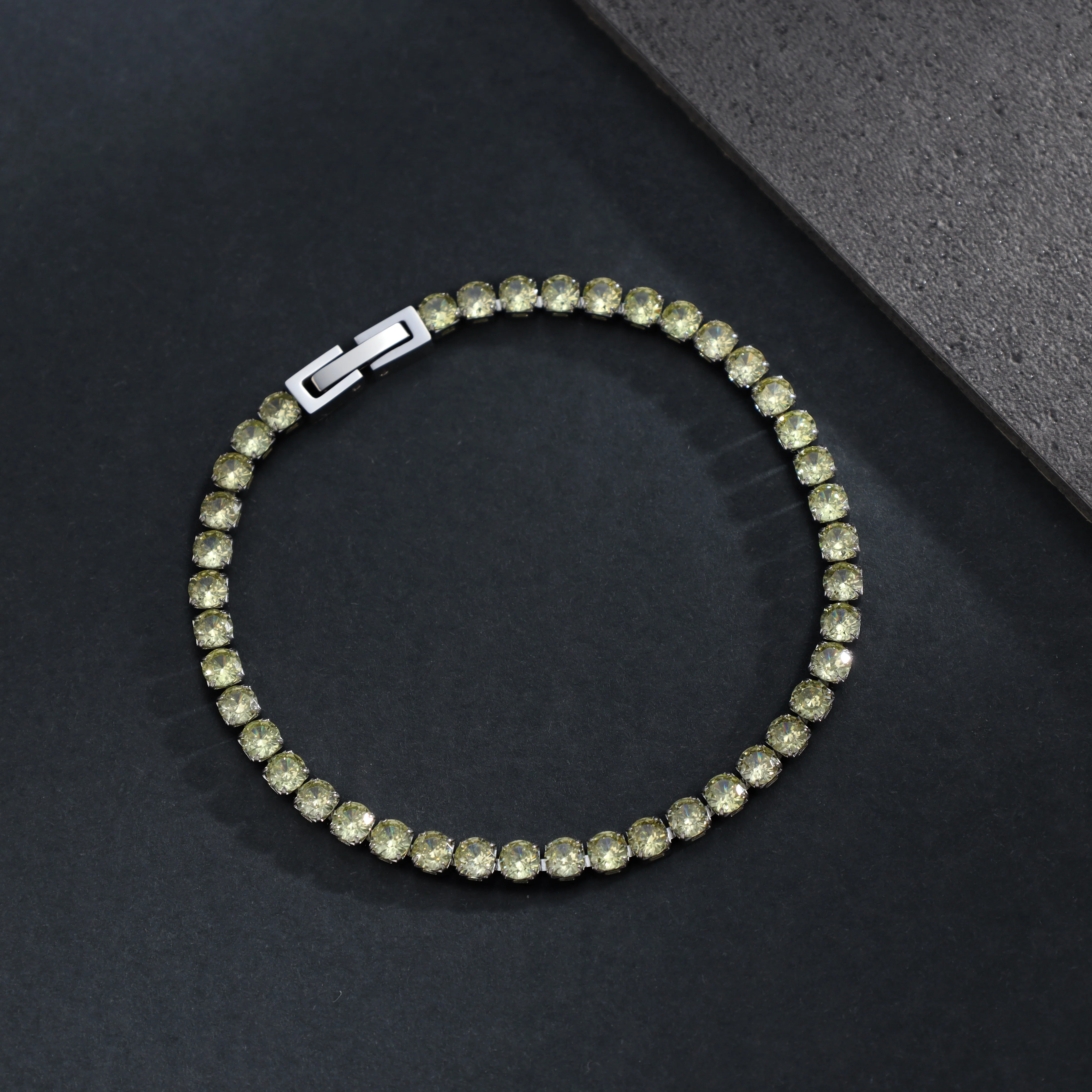 4mm Tennis Chain grün Armband aus Edelstahl - Image 9