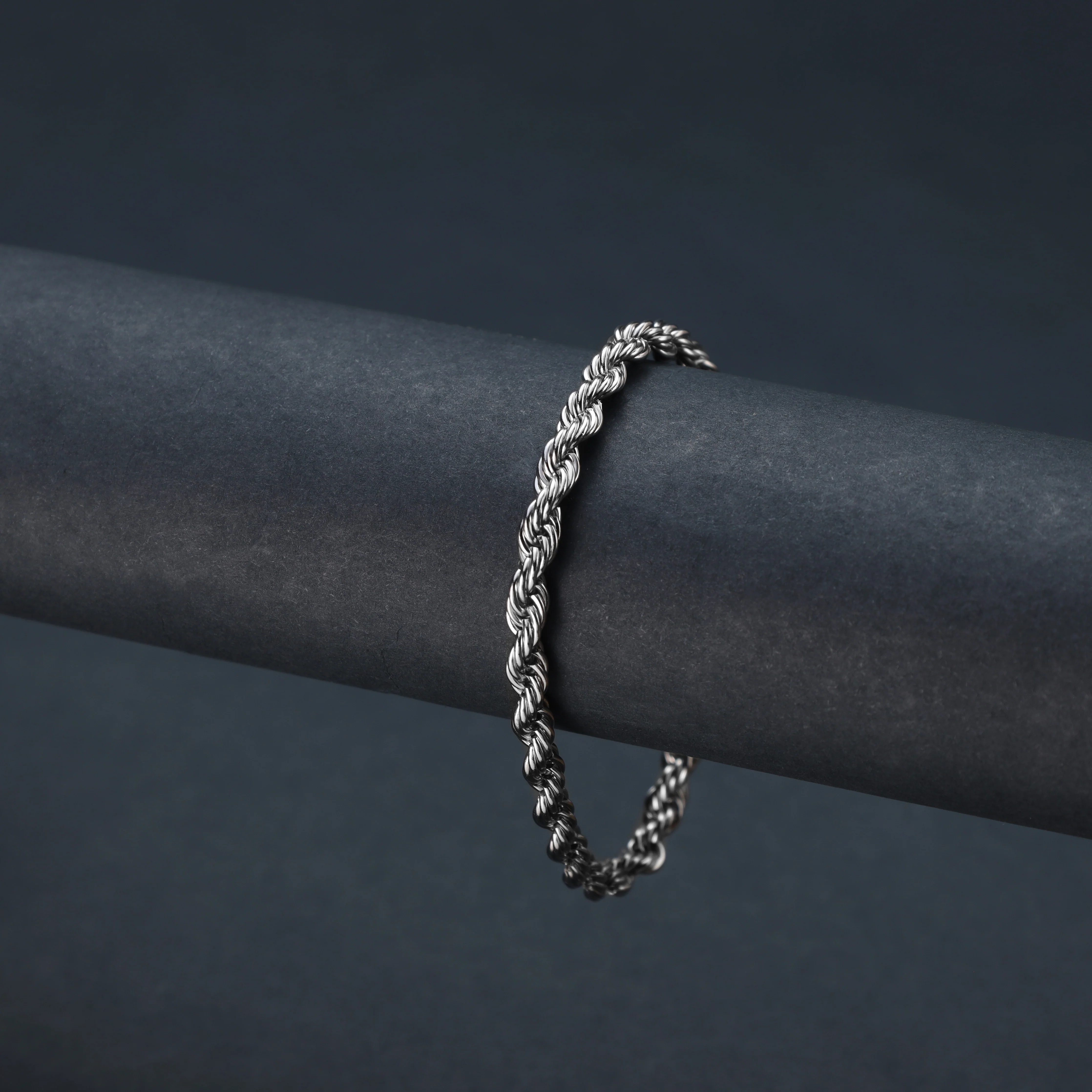 5mm Rope Chain Kordelkette Armband aus Edelstahl - Image 5