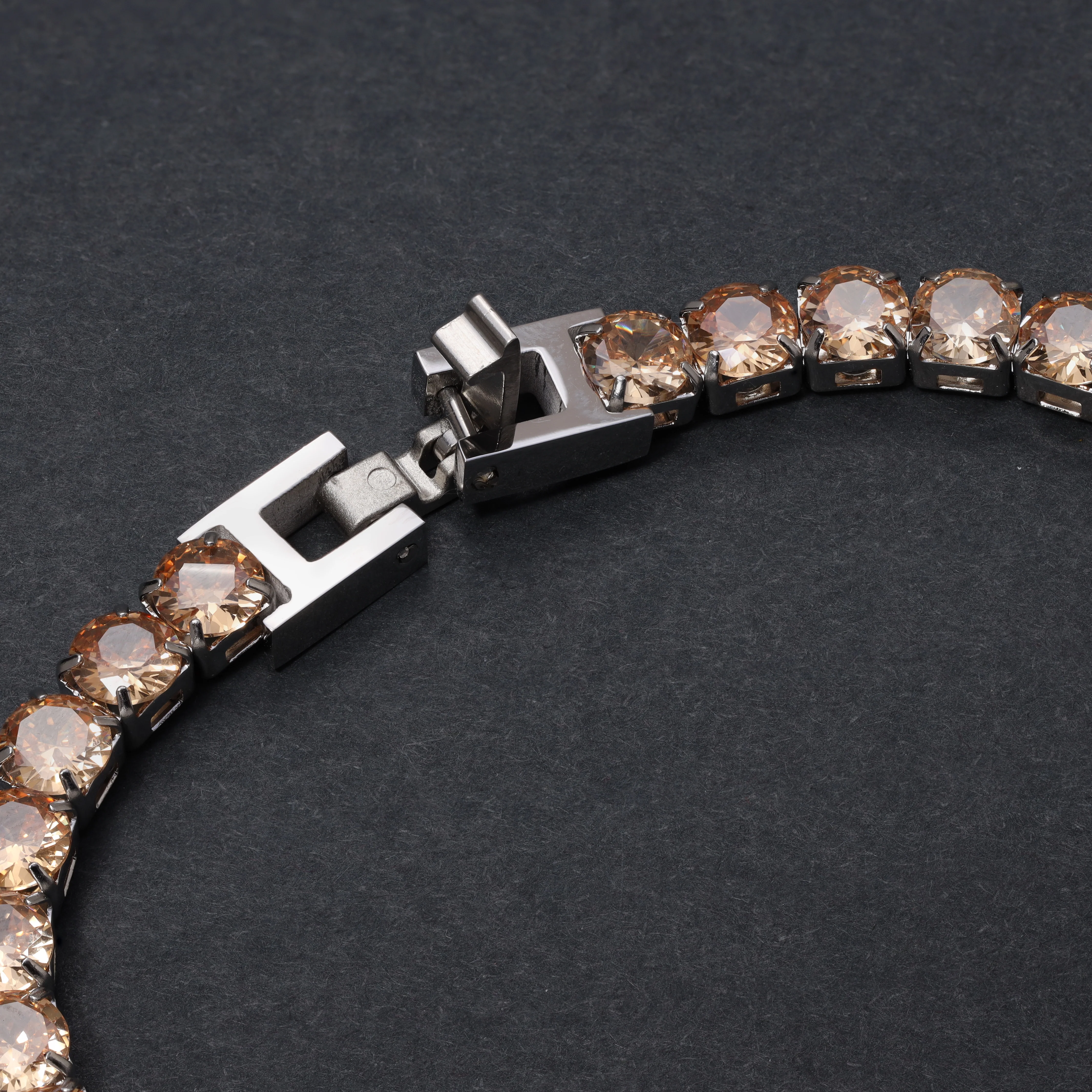 5mm Tennis Chain Armband Champagner / Hellbraun aus Edelstahl VVS - Image 4