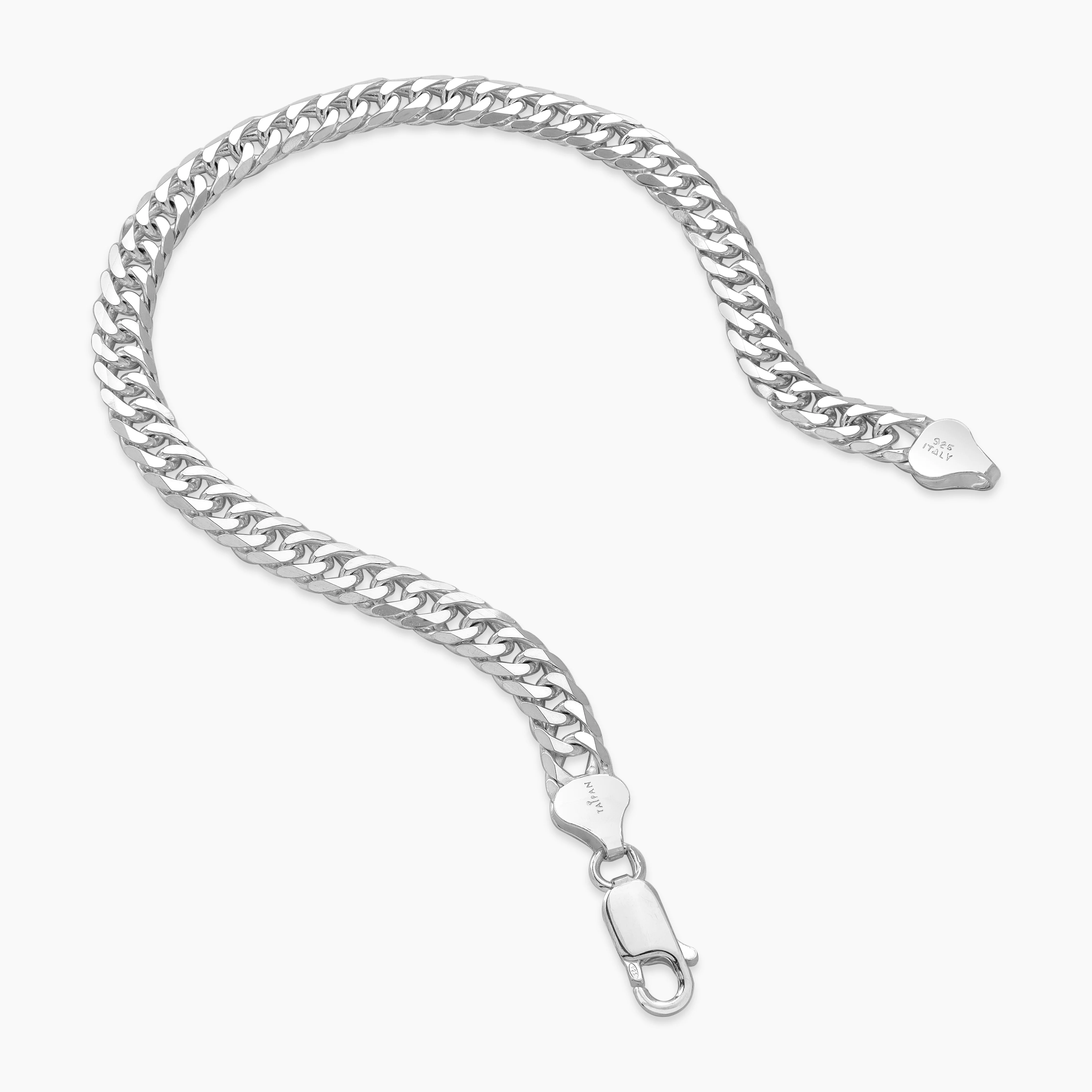 6mm Doppel Panzerkette Zwillingskette Armband - 925 Silber - Image 7