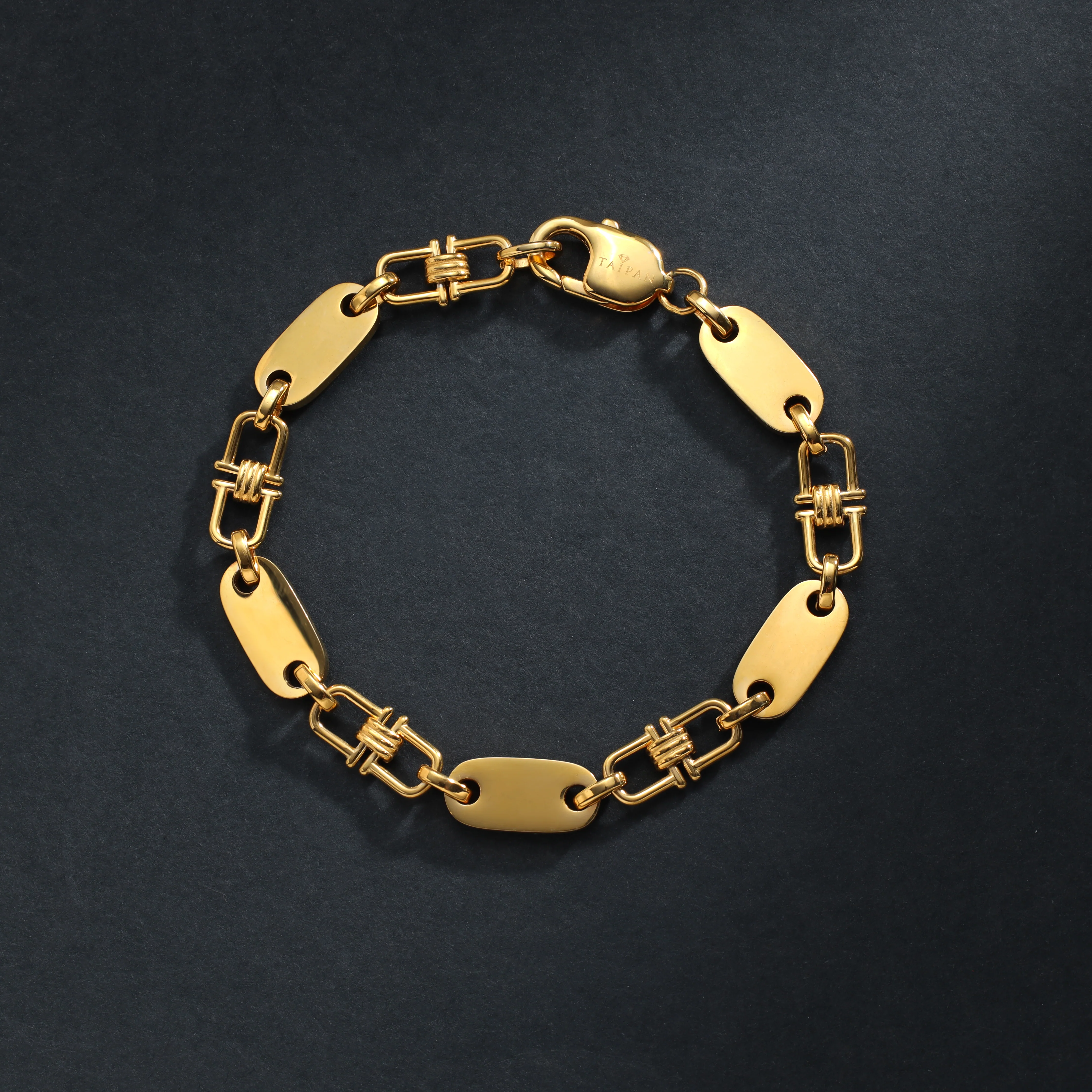 8,5mm Plattenkette Armband aus Edelstahl - Vergoldet - Image 11