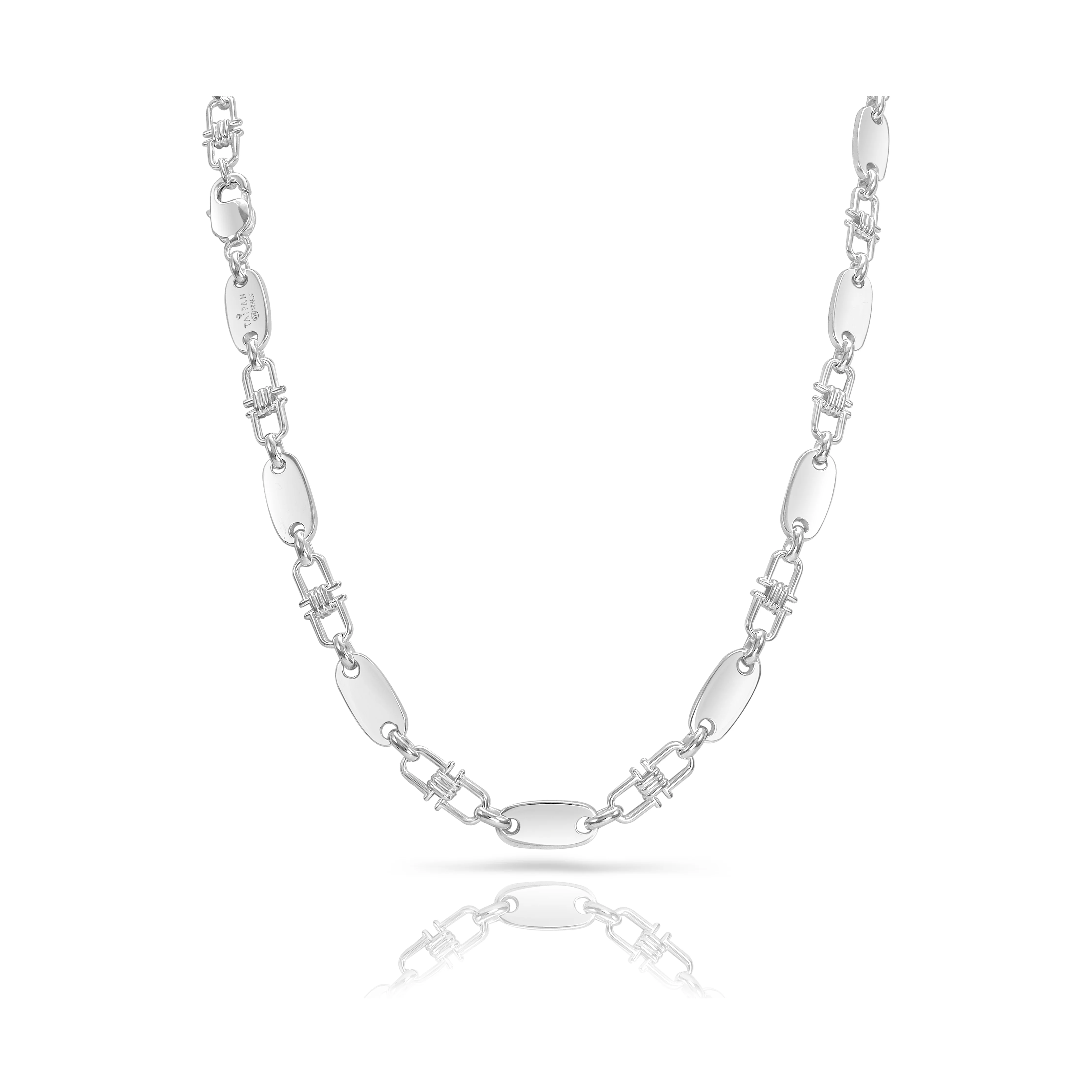 8mm Plattenkette bewegliche Steigbügelkette - 925 Silber - Image 11
