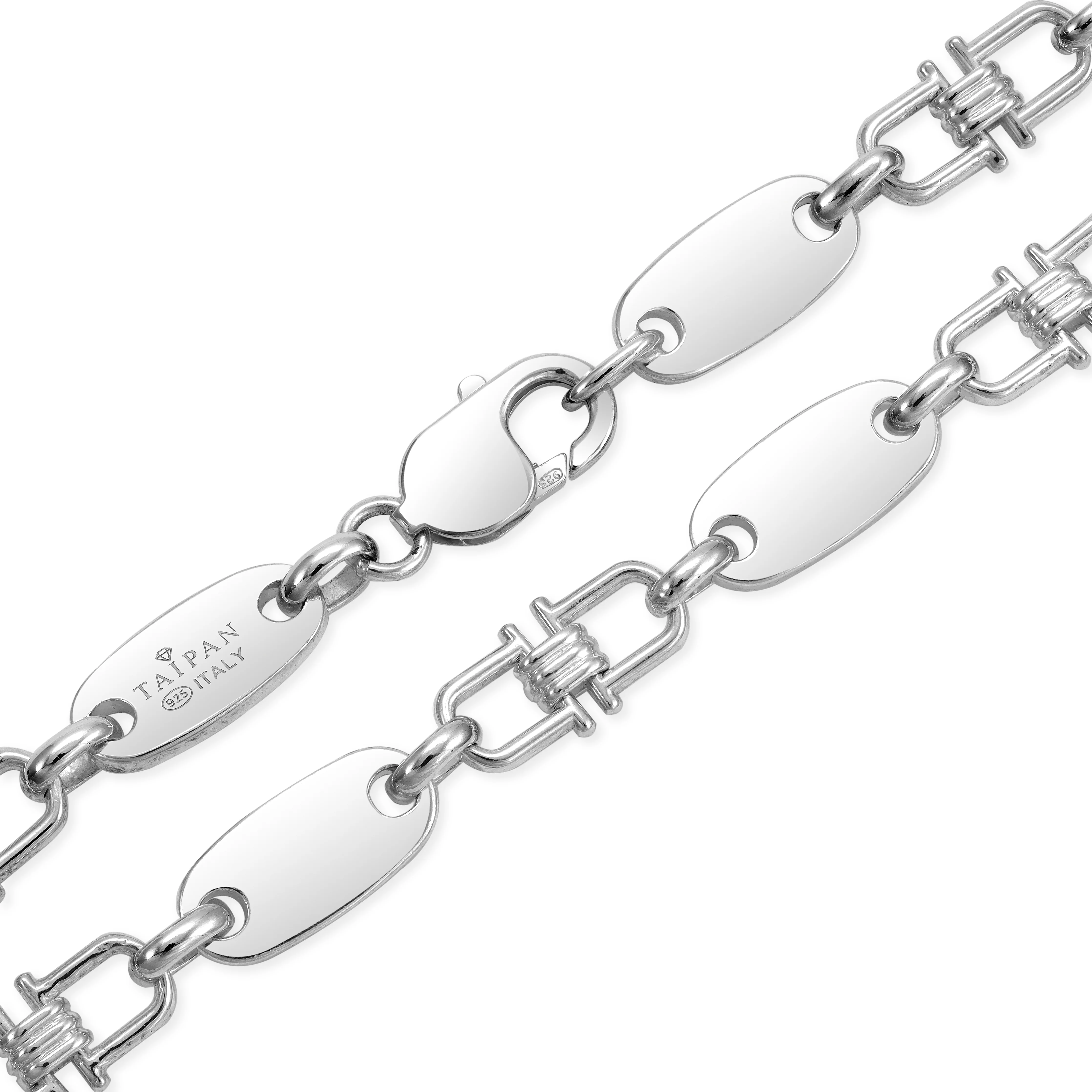 8mm Plattenkette bewegliche Steigbügelkette - 925 Silber - Image 17