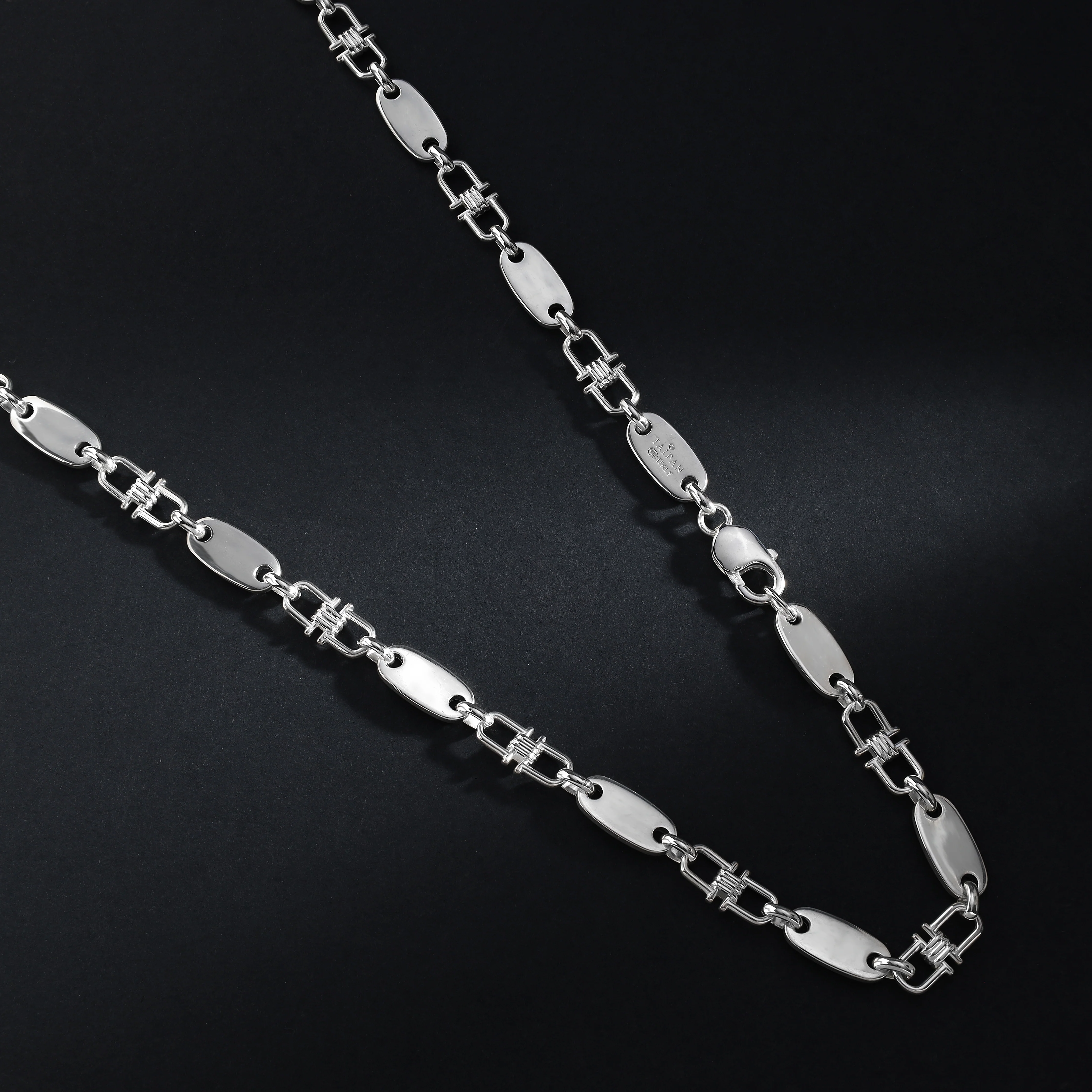 8mm Plattenkette bewegliche Steigbügelkette - 925 Silber - Image 9