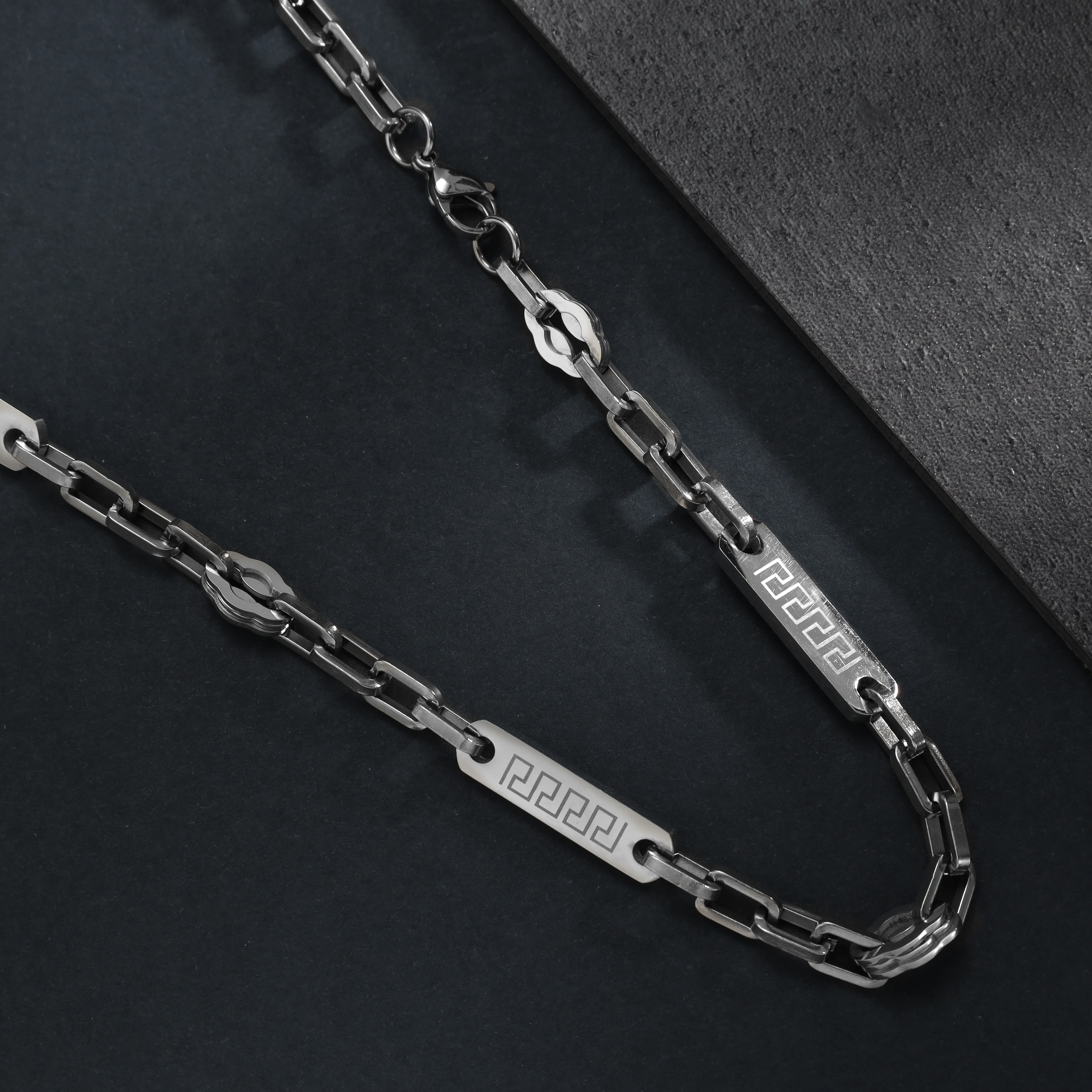 Ankerkette mit Plattenelement 7,5mm breit aus Edelstahl - Image 2