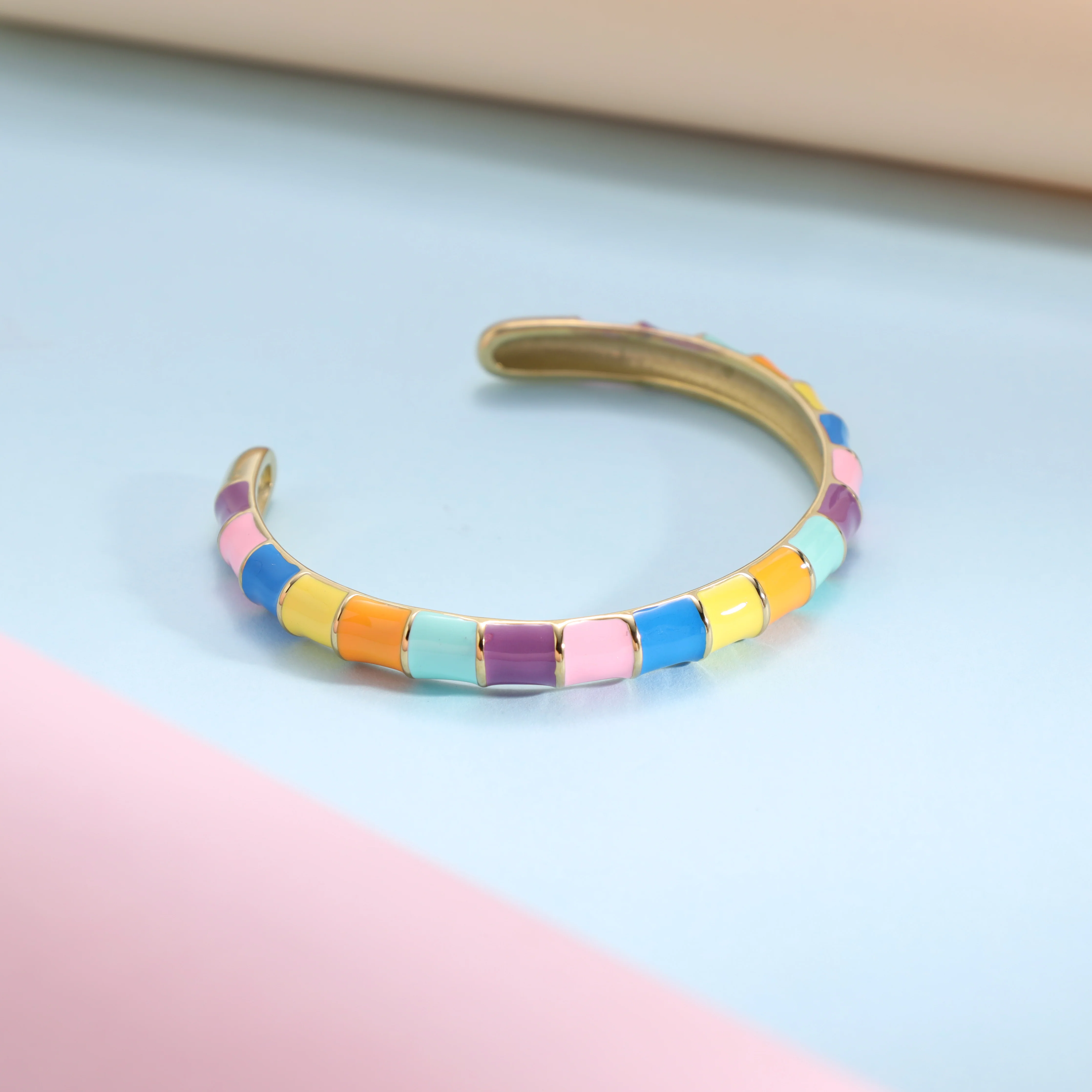 Armreifen Armband Multicolor aus Edelstahl Vergoldet - Image 2