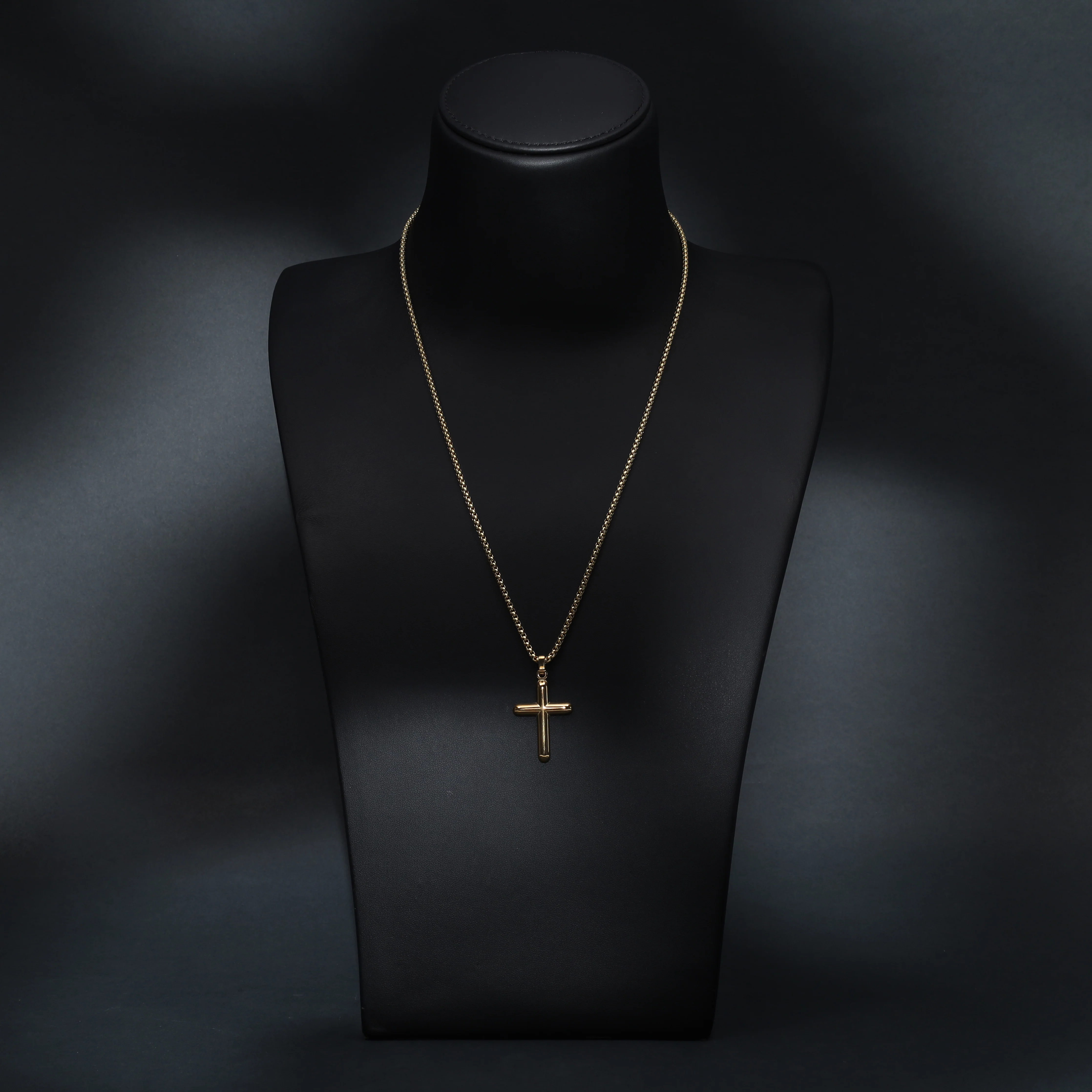 Box Chain Kette mit AnhÀnger aus Edelstahl - vergoldet - Image 3