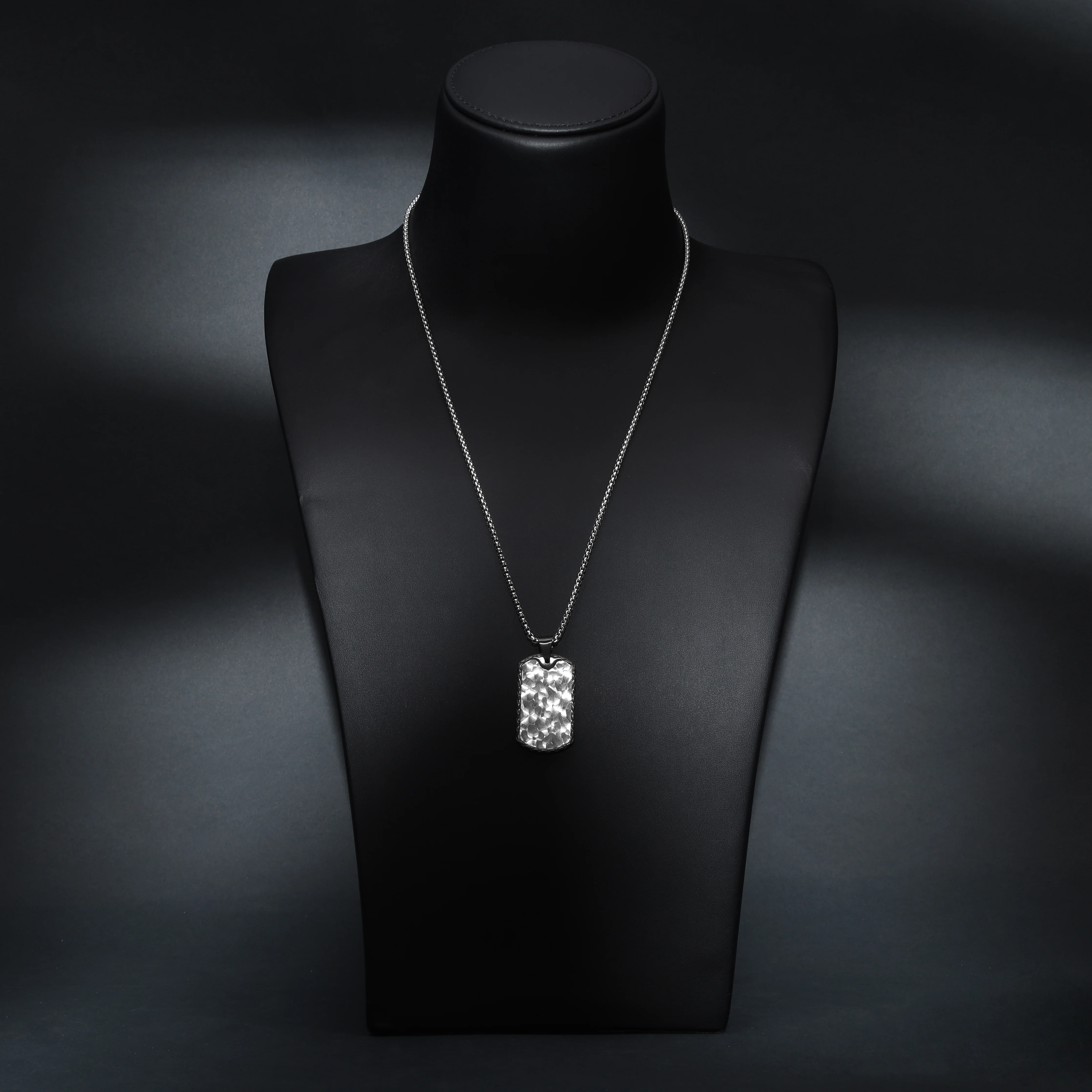Box Chain Kette mit Dog Tag Anhänger aus Edelstahl - Image 3