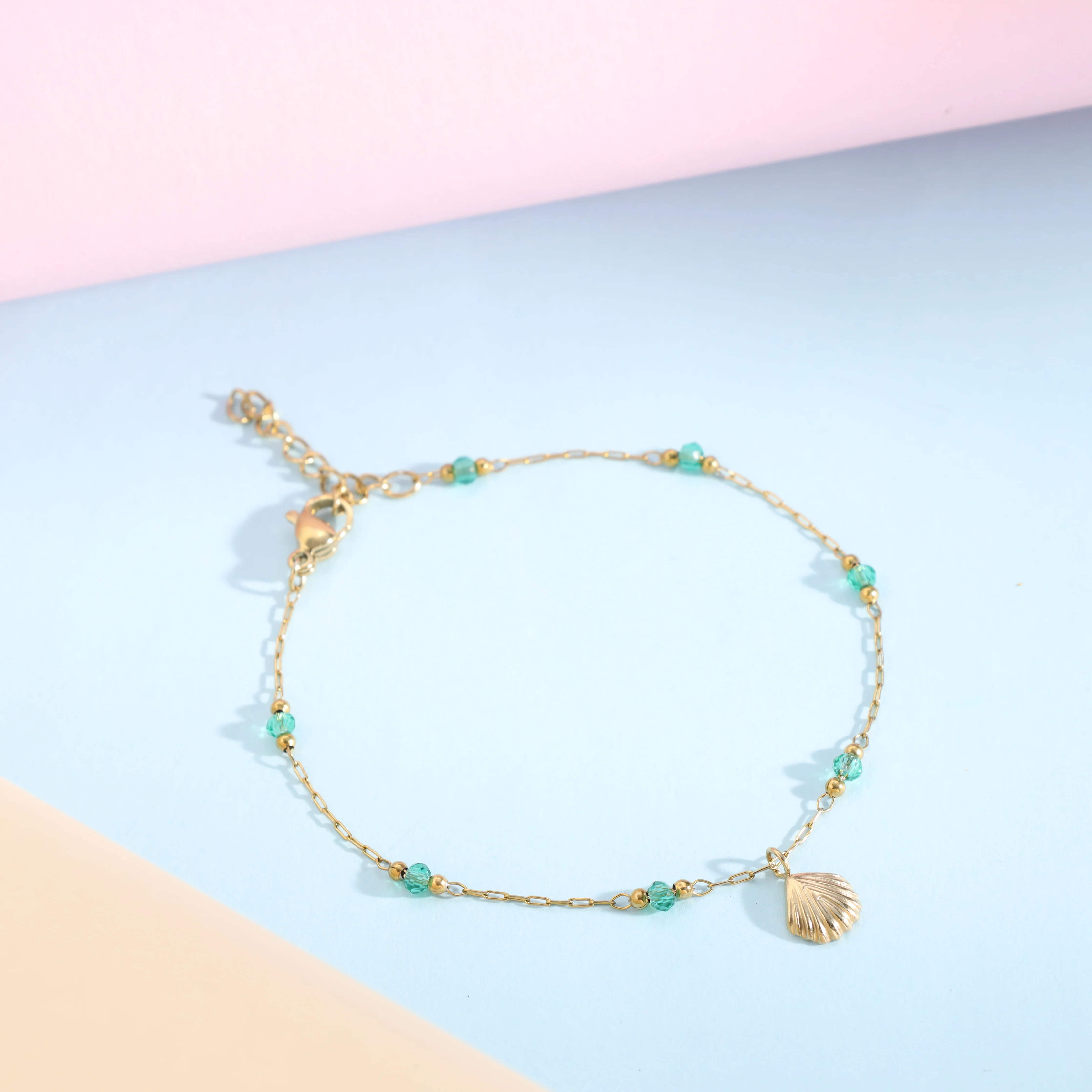 Damen Ankerkette Armband aus Edelstahl - Vergoldet - Image 2