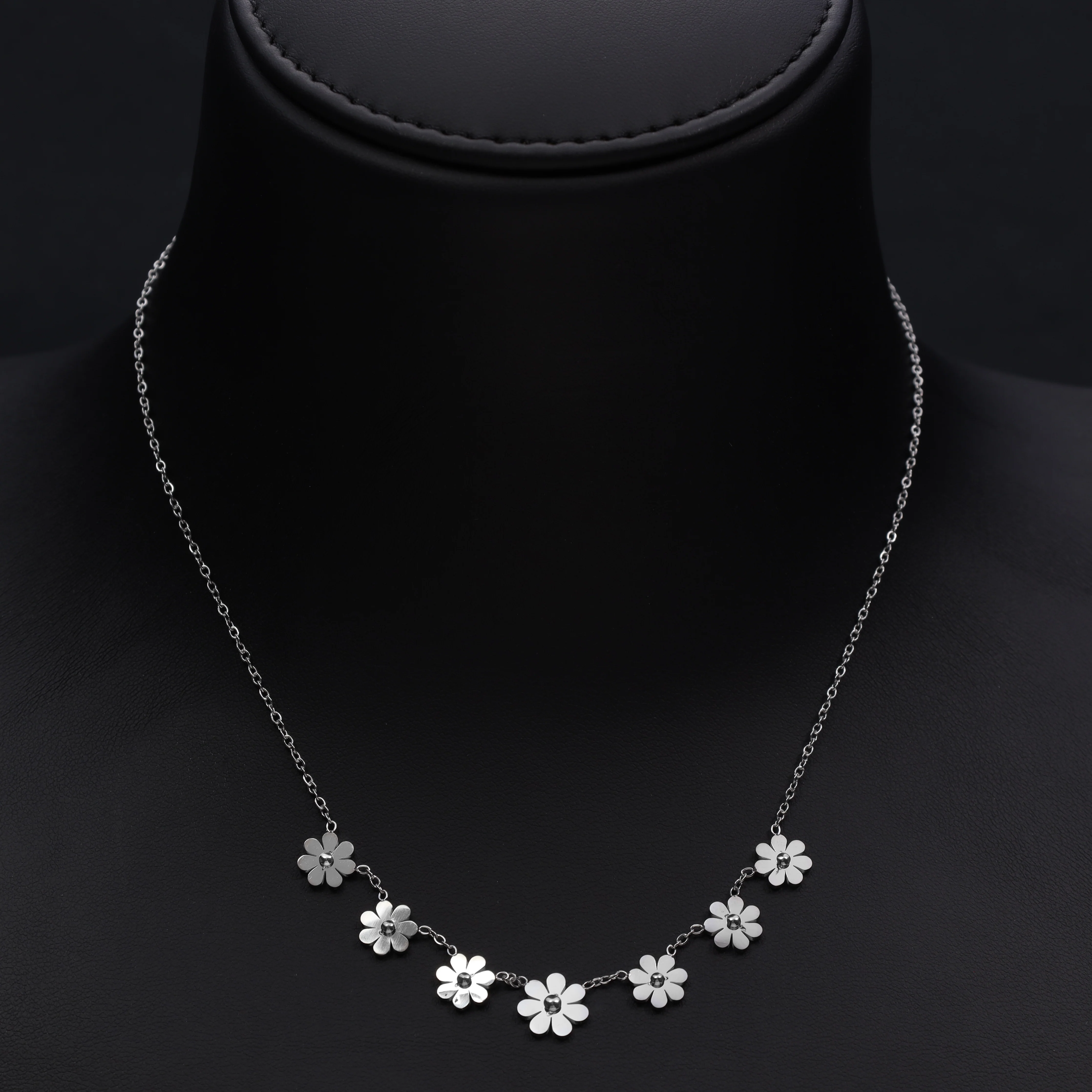 Damen Ankerkette Blumen aus Edelstahl - Image 3
