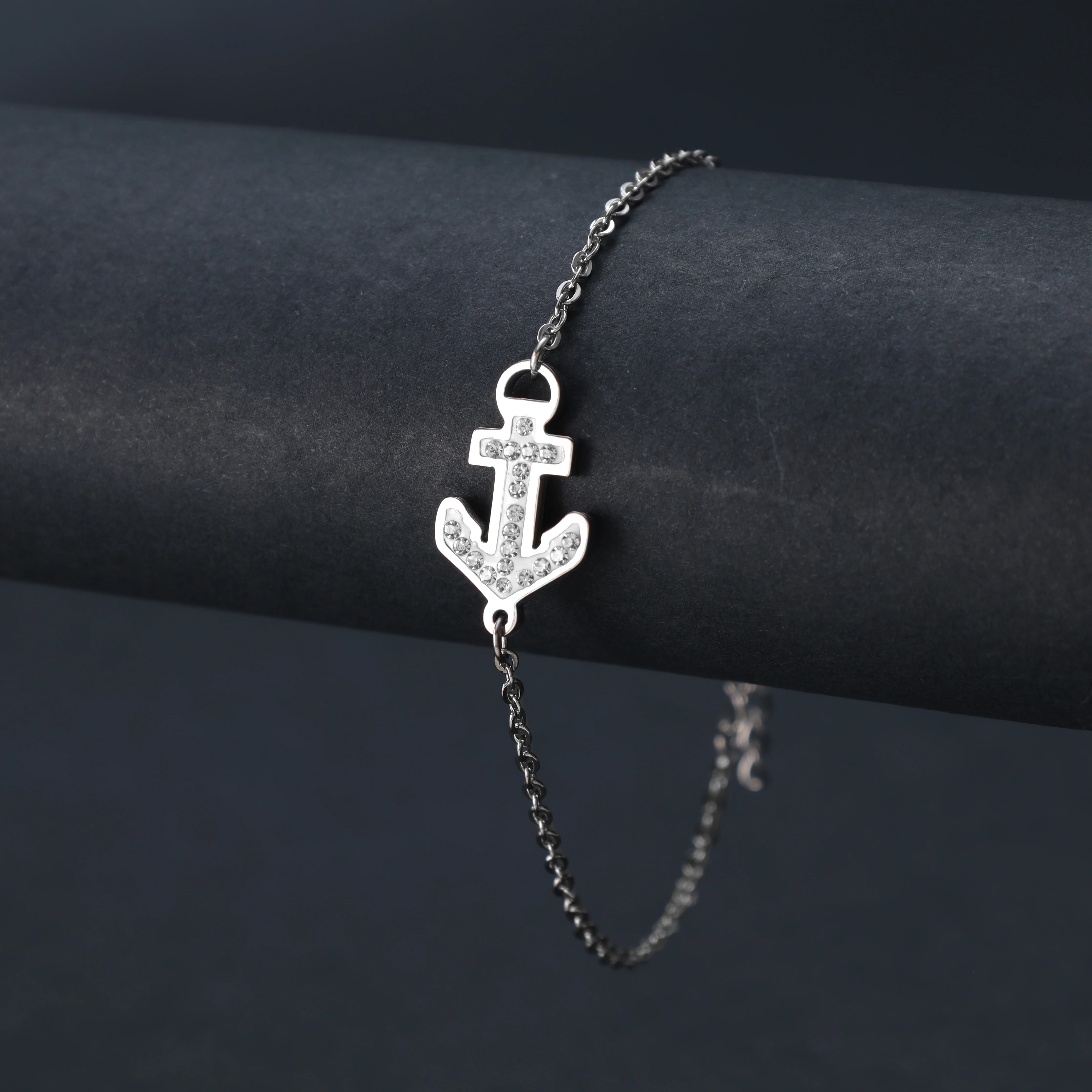Damen Ankerkette mit Anker Armband aus Edelstahl - Image 3