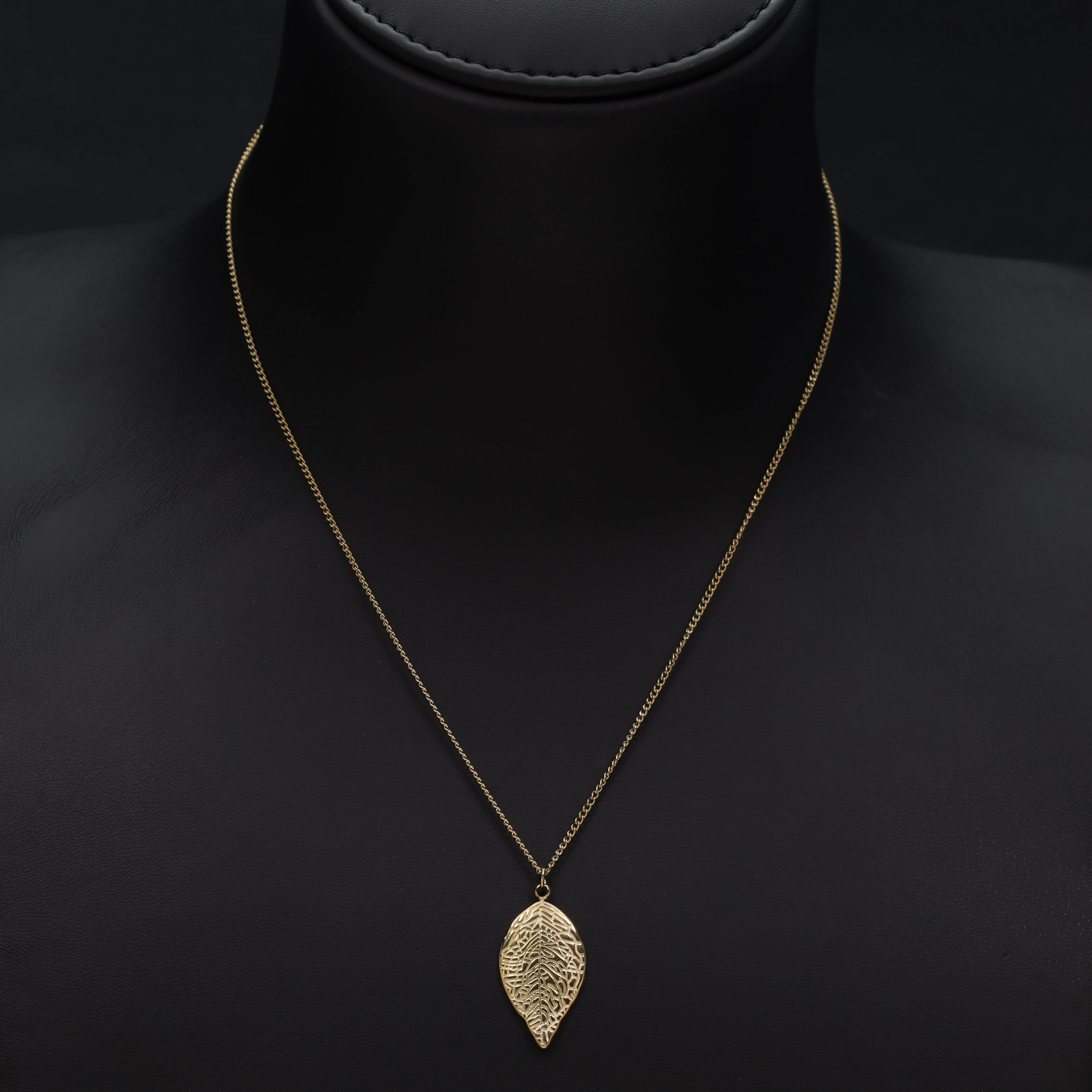 Damen Ankerkette mit Blatt Edelstahl Vergoldet - Image 3