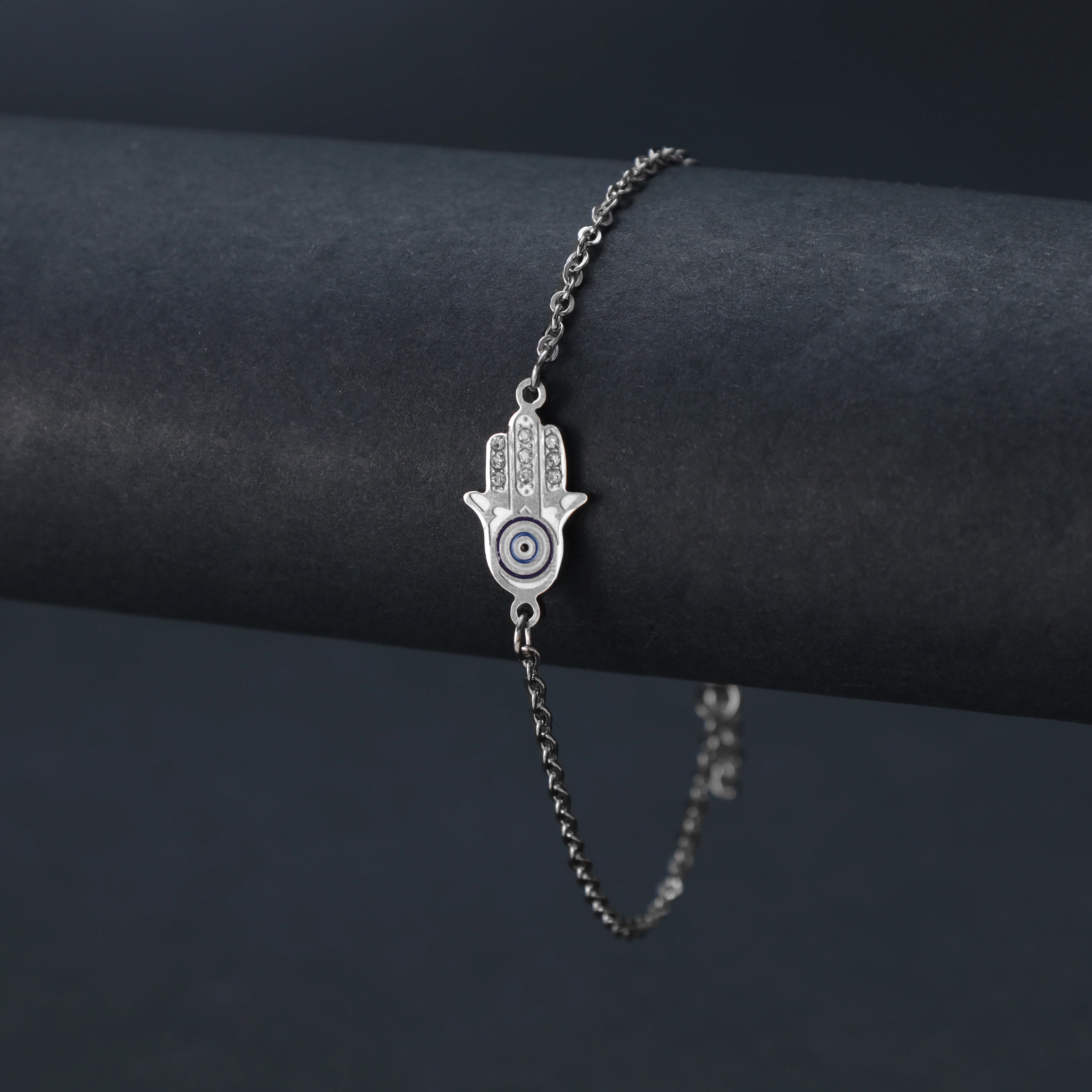 Damen Ankerkette mit Hand der Fatima Hamza Armband aus Edelstahl - Image 3