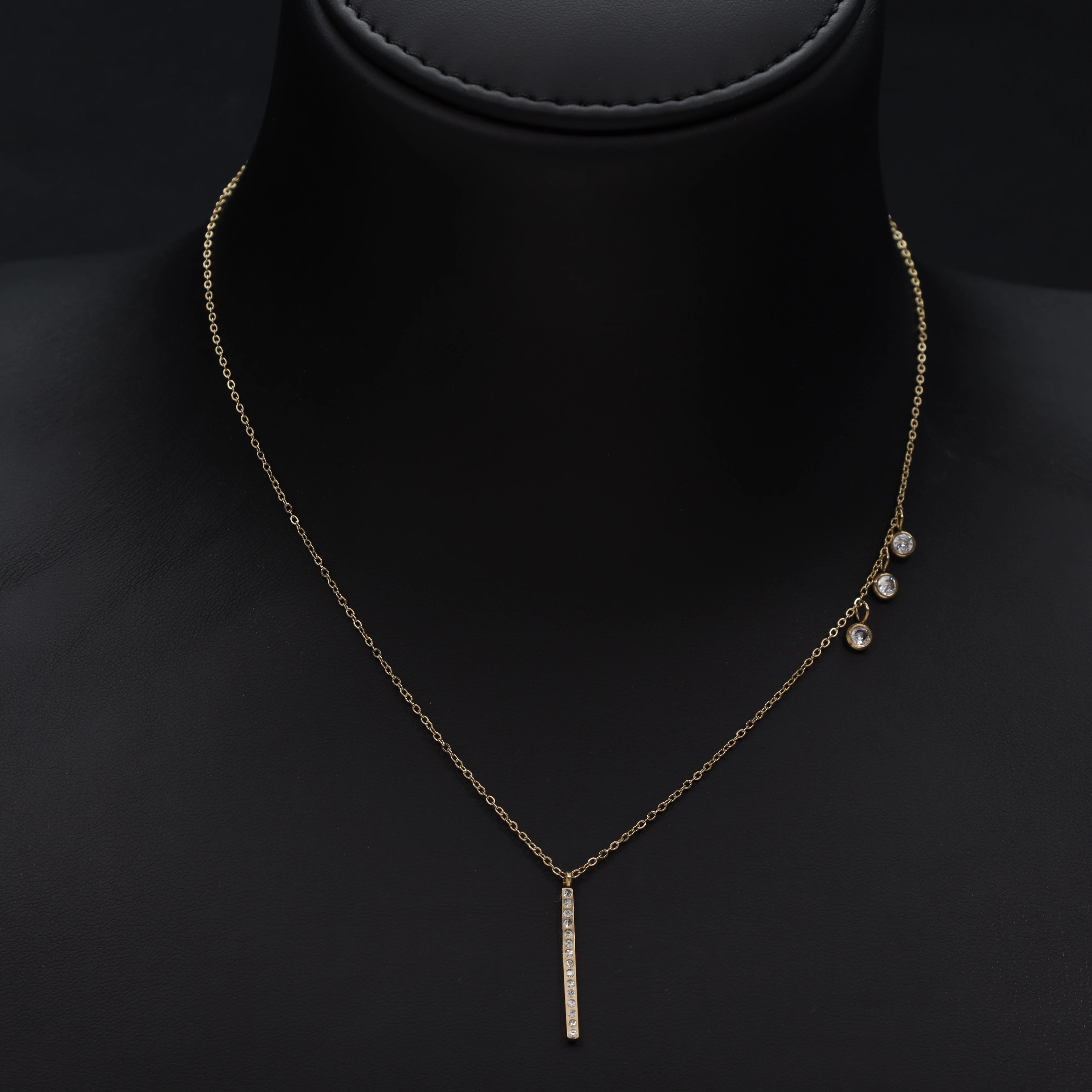 Damen Ankerkette Strass Edelstahl Vergoldet - Image 3