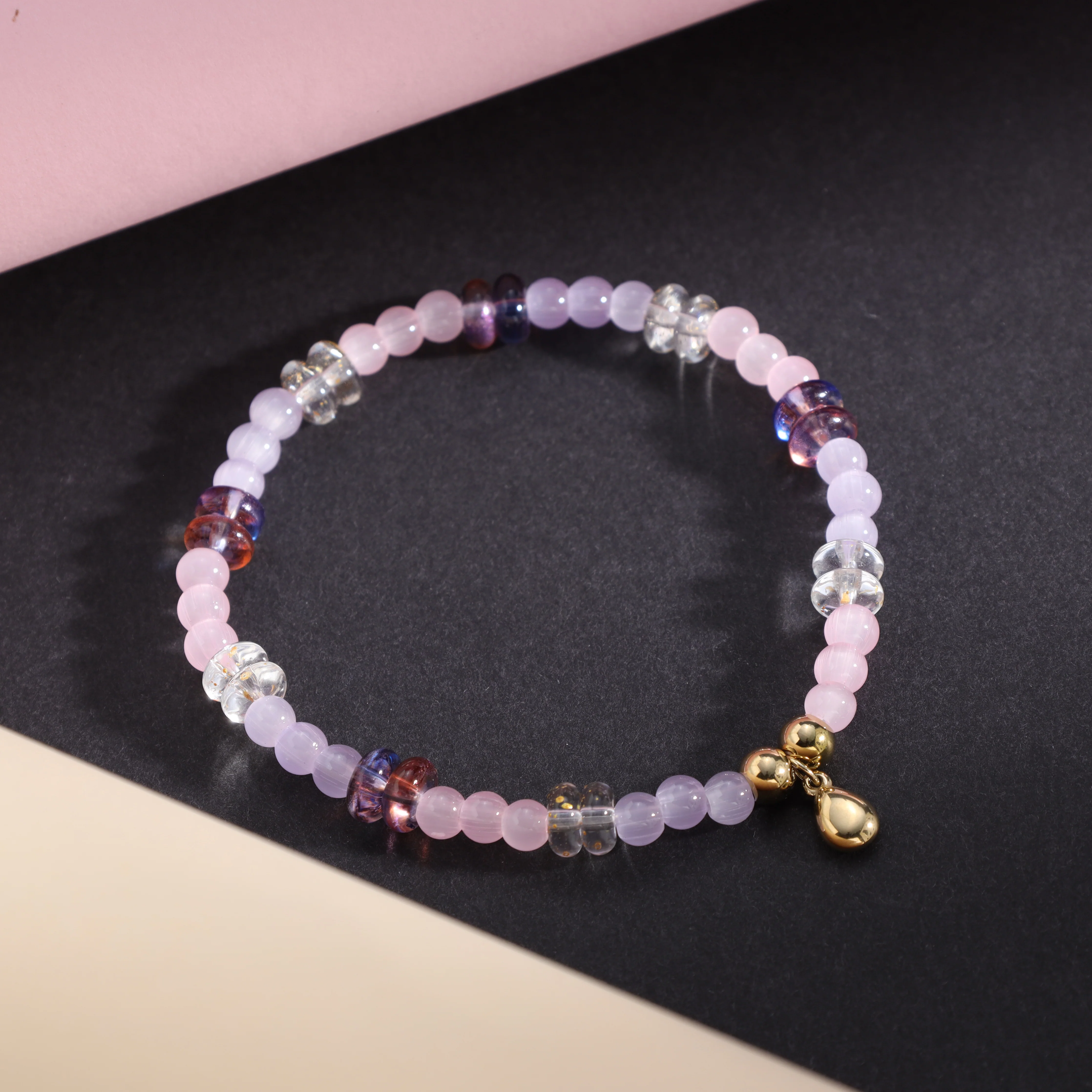 Damen Beads Armband mit Edelstahl AnhÀnger - Vergoldet - Image 2