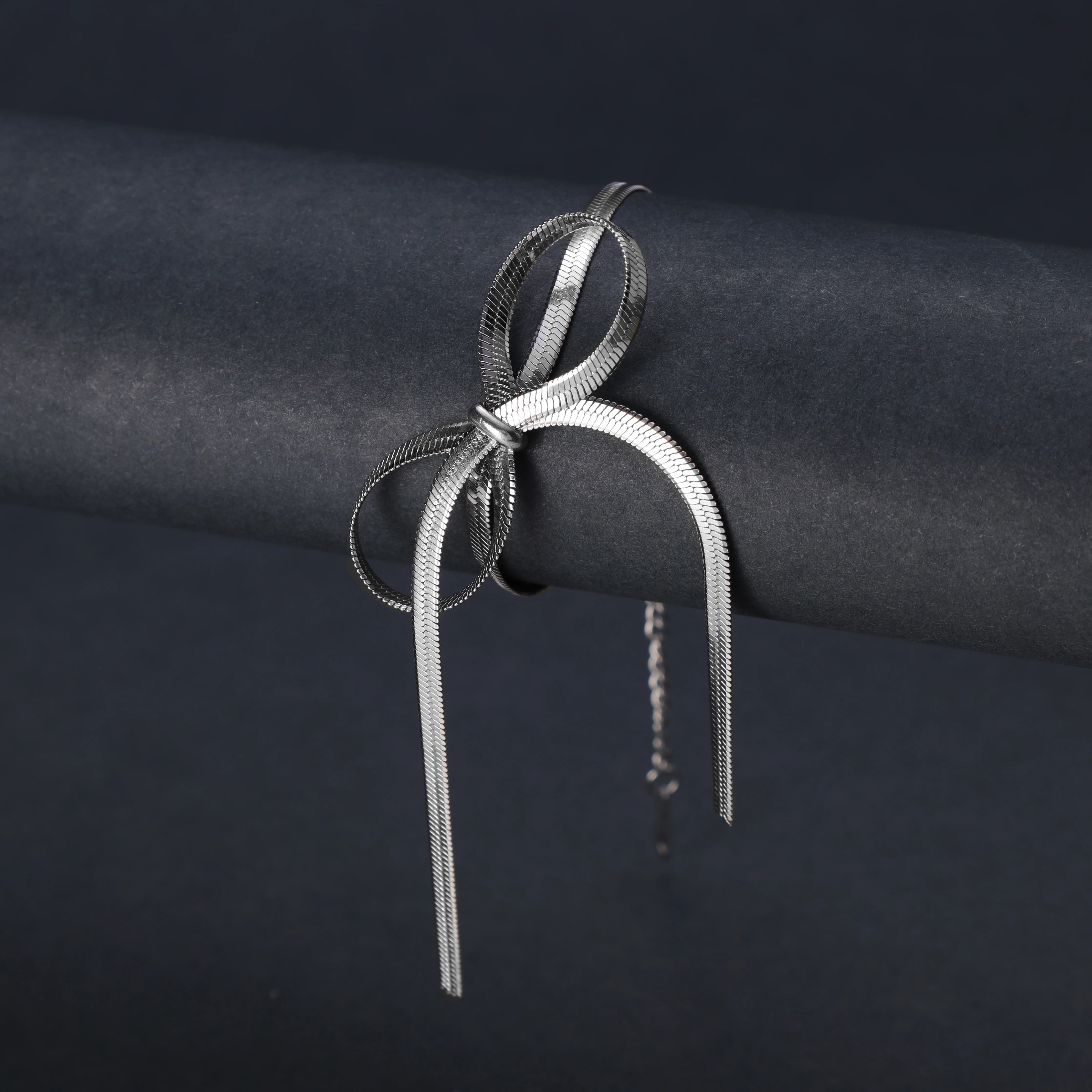 Damen Herringbone Armband mit Schleife aus Edelstahl - Image 3