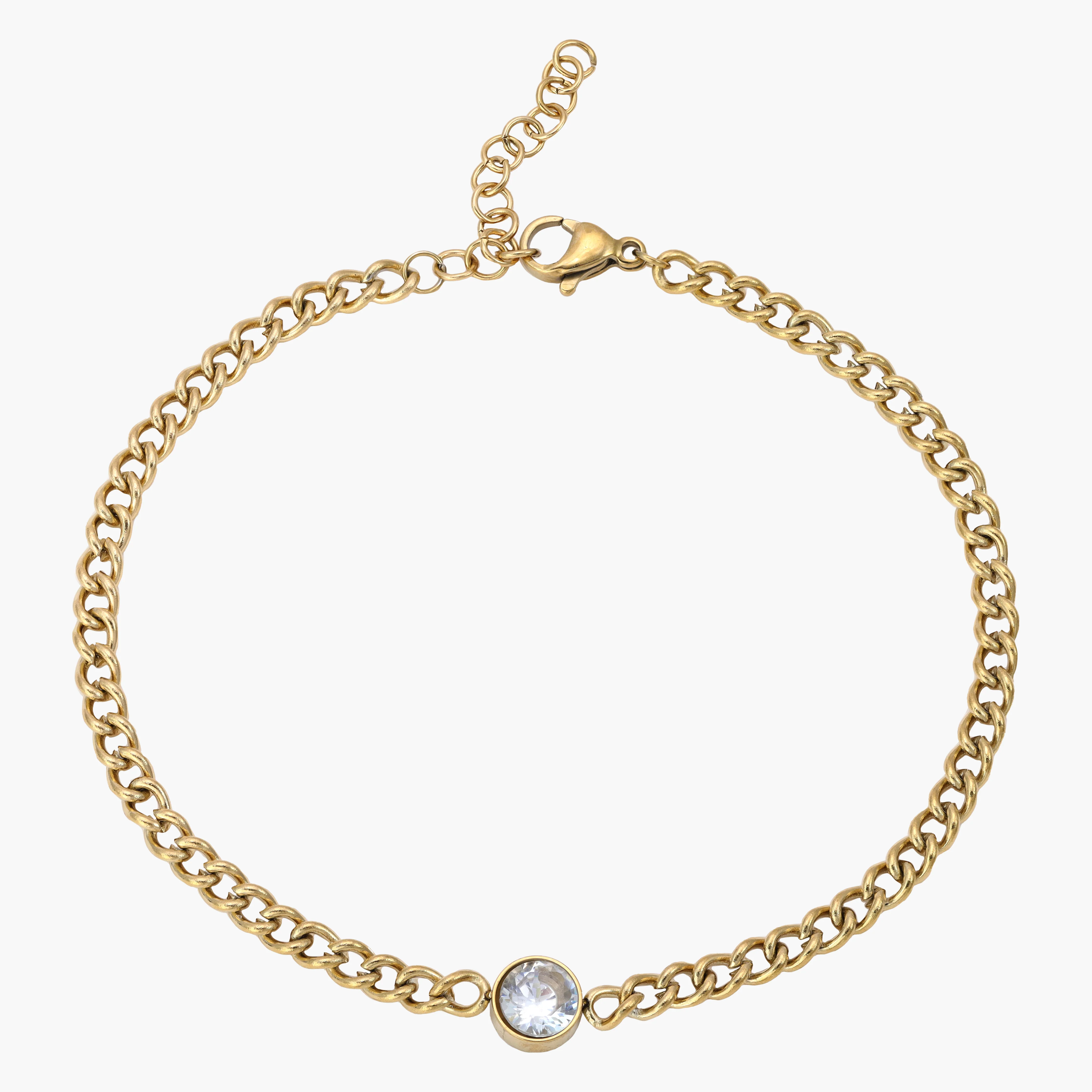 Damen Panzerkette Armband aus Edelstahl - Vergoldet