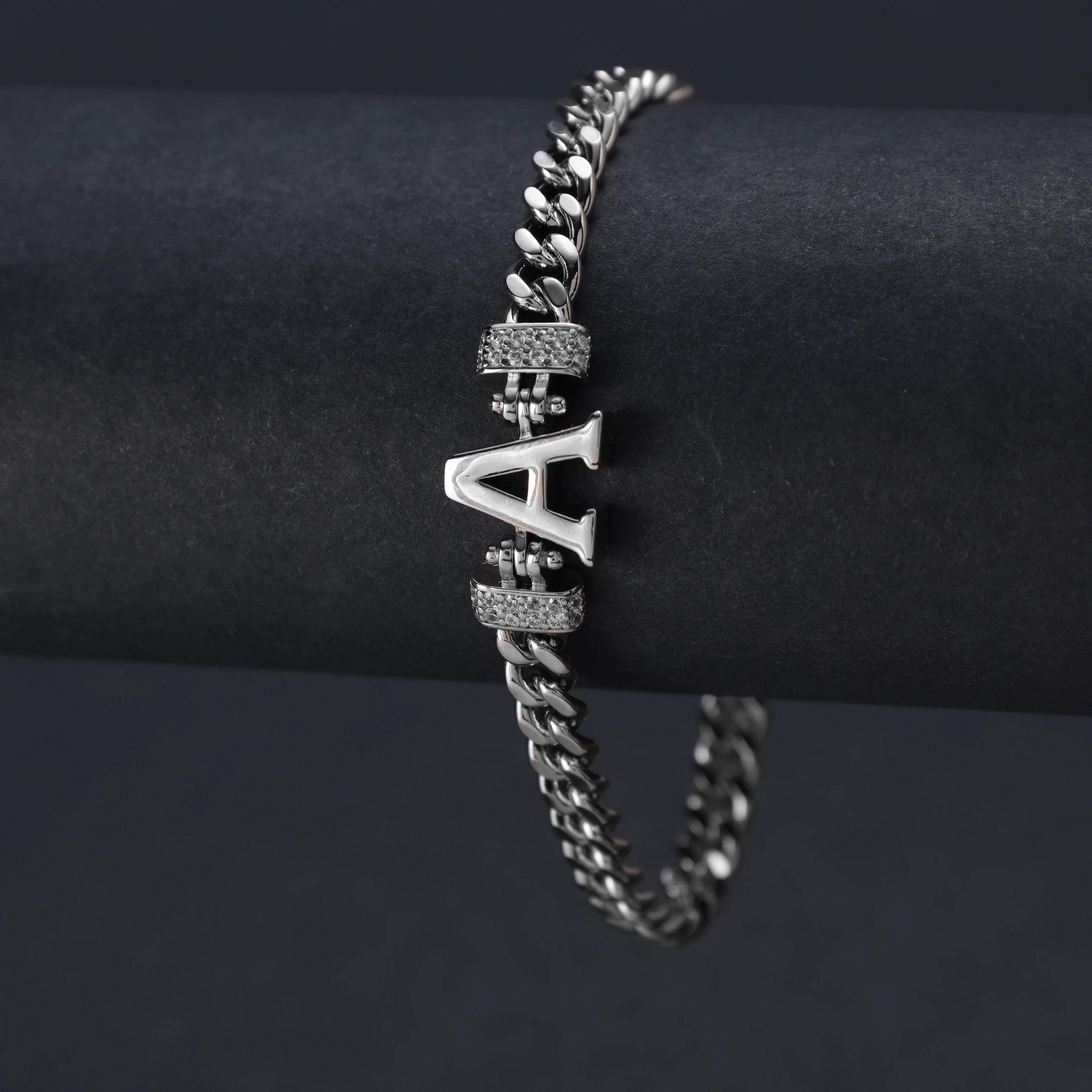 Damen Panzerkette Armband mit Buchstaben A-Z - Image 4