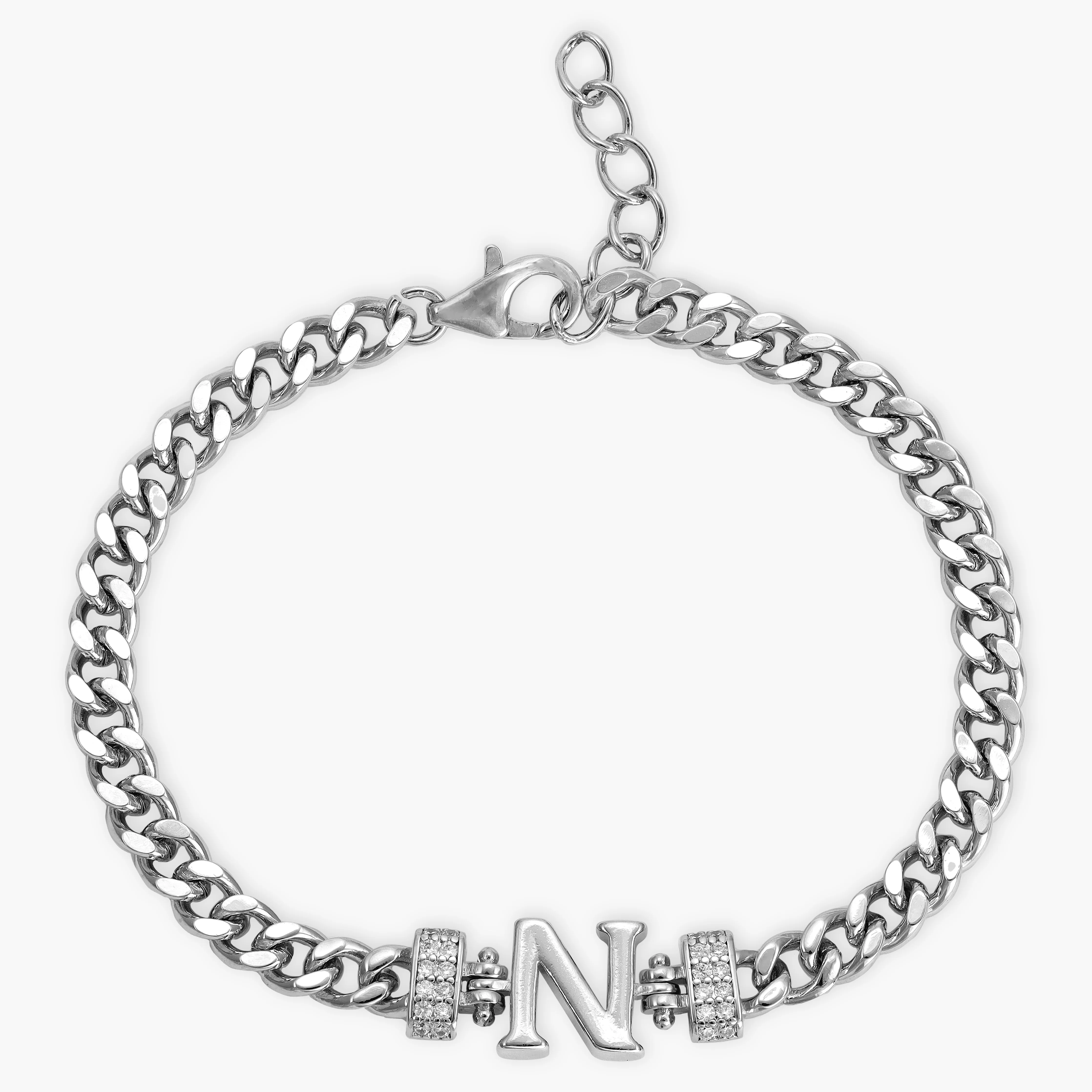 Damen Panzerkette Armband mit Buchstaben A-Z - Image 41