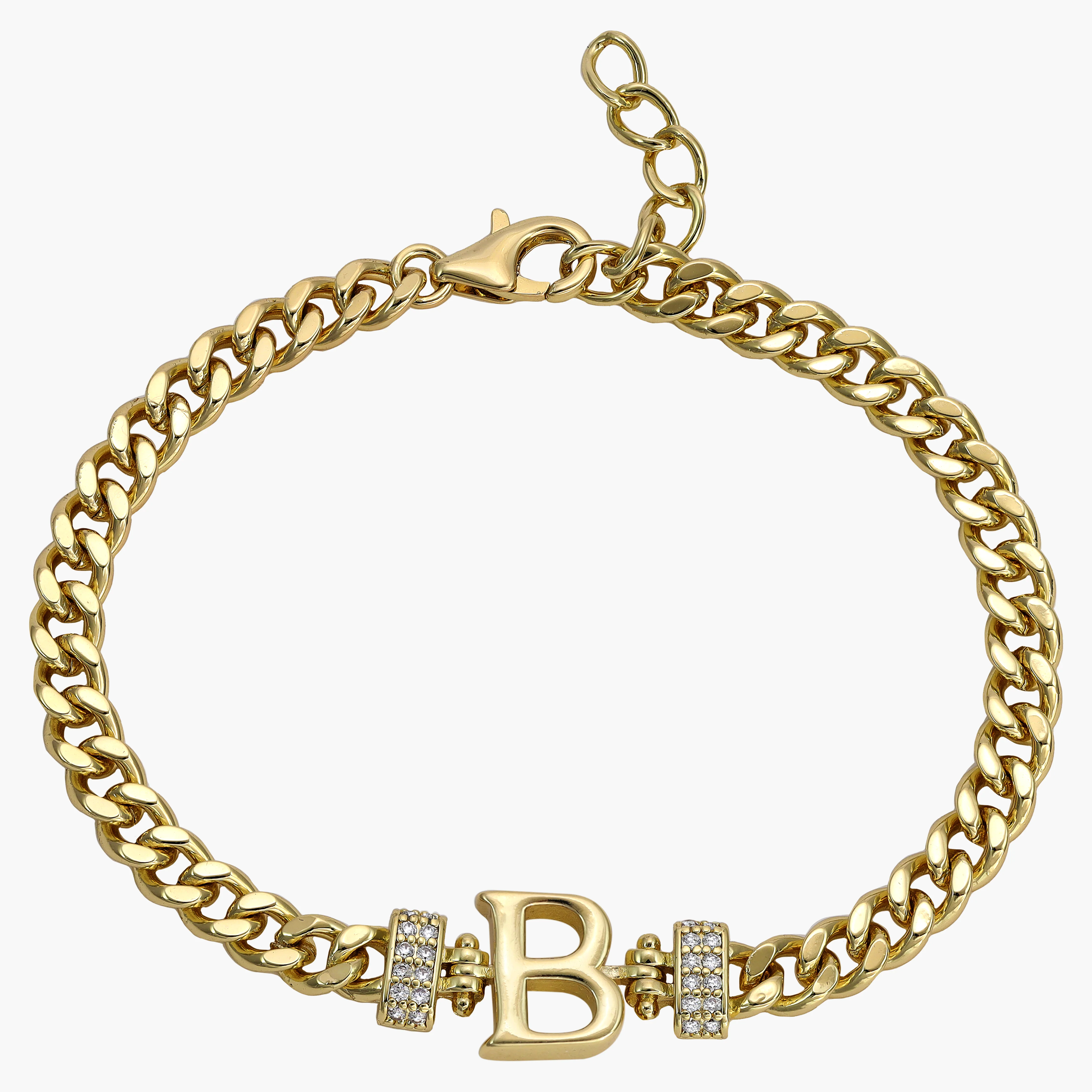 Damen Panzerkette Armband mit Buchstaben A-Z - Vergoldet - Image 5