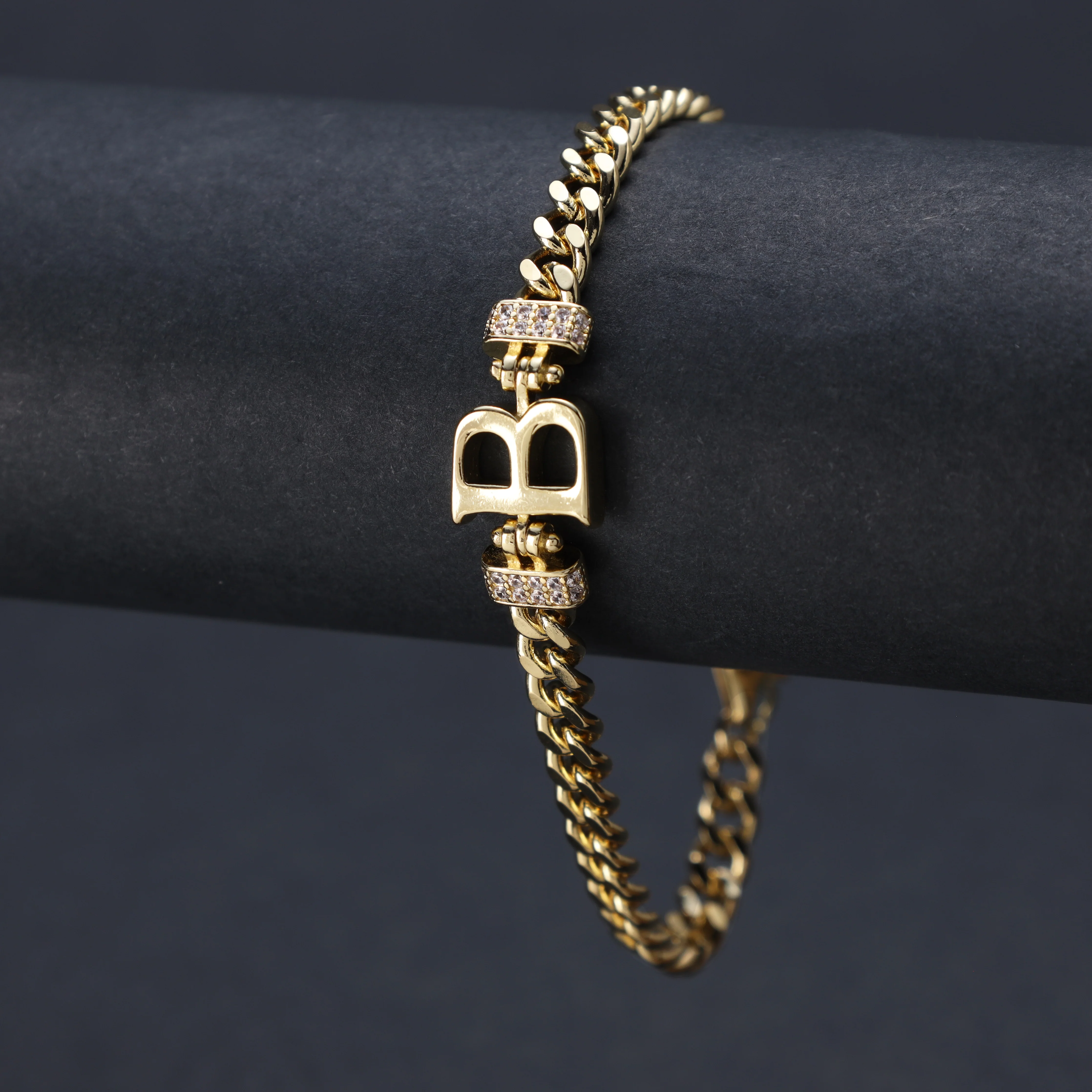 Damen Panzerkette Armband mit Buchstaben A-Z - Vergoldet - Image 7