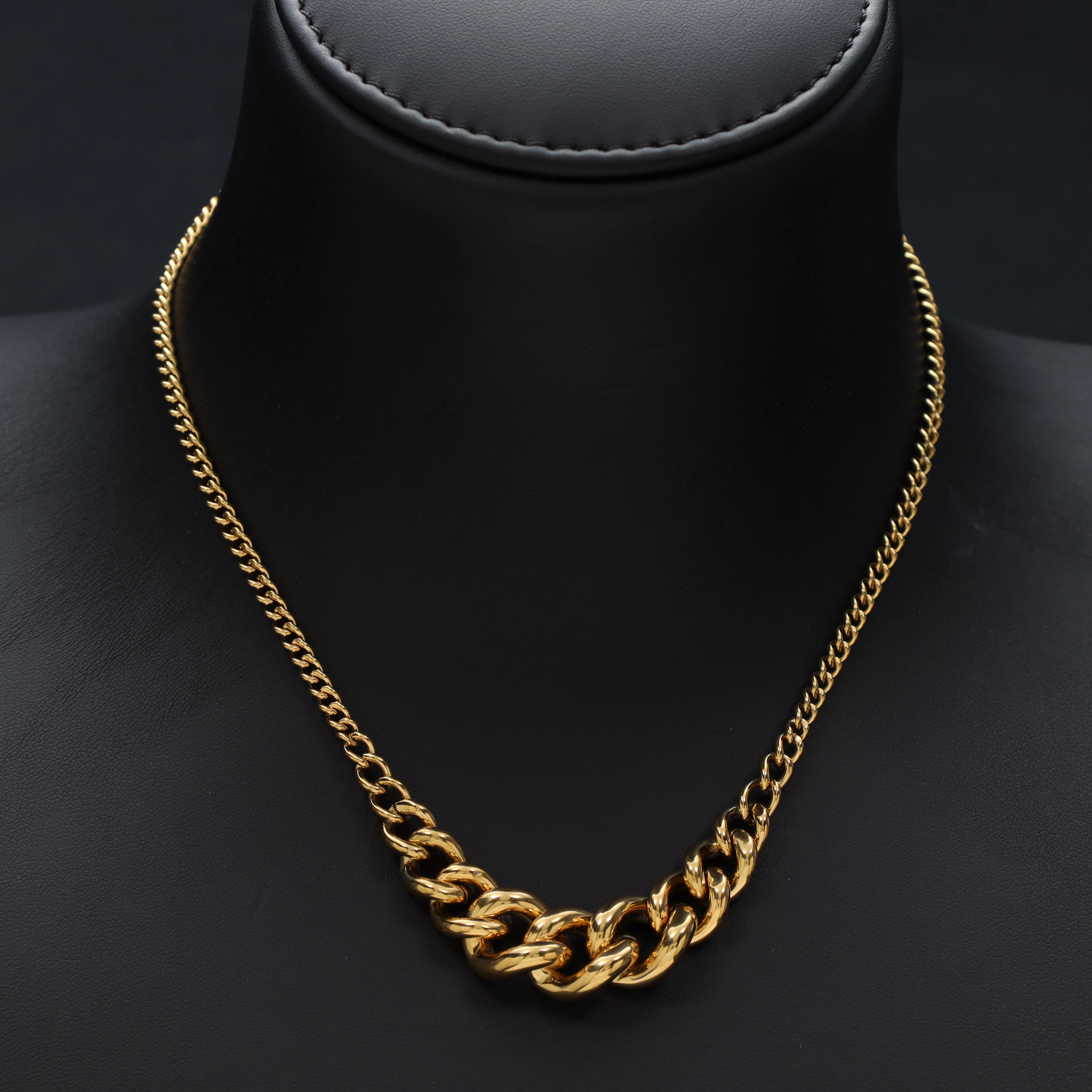 Damen Panzerkette Collier aus Edelstahl - Vergoldet - Image 3