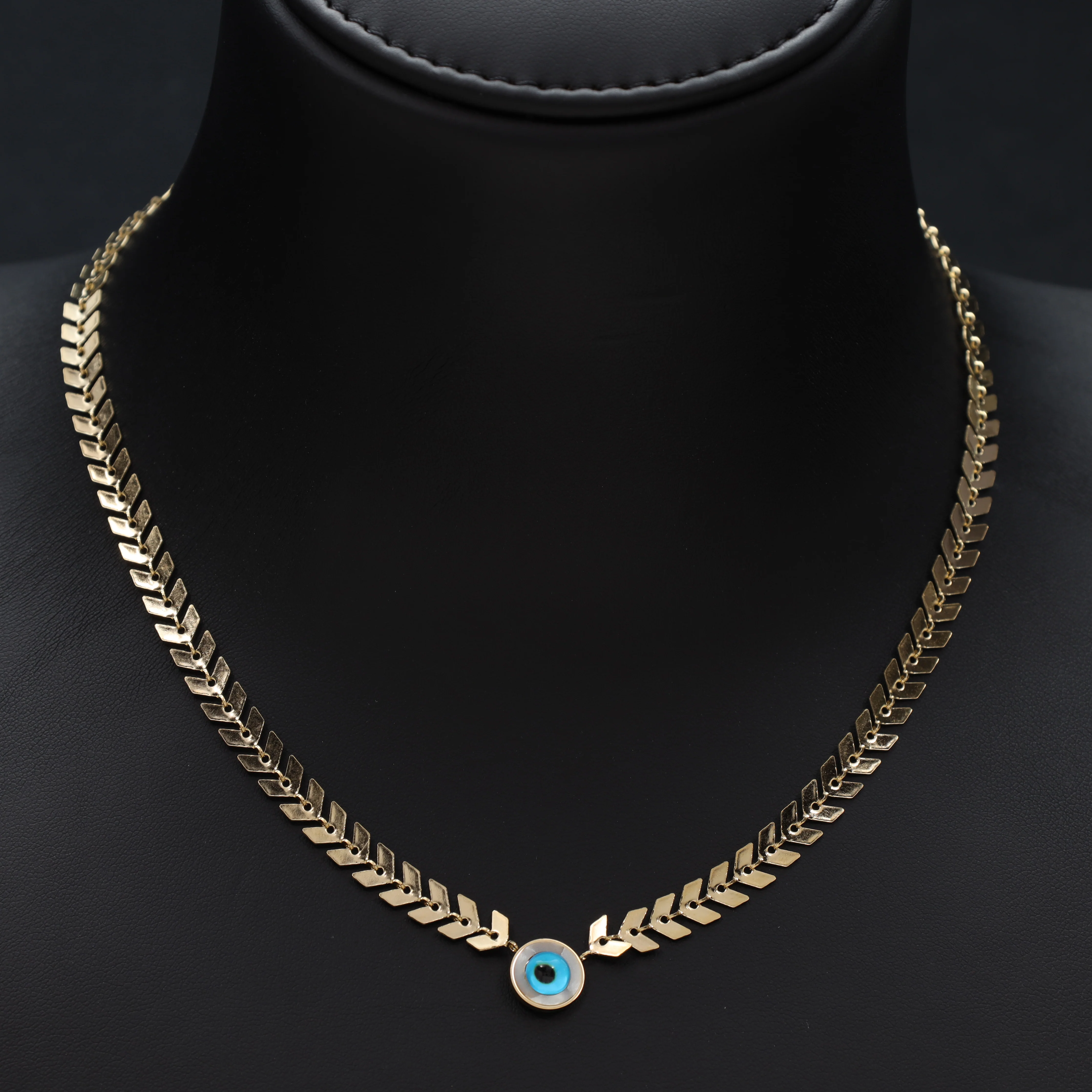 Damenkette mit Nazar evil eye aus Edelstahl - Vergoldet - Image 2