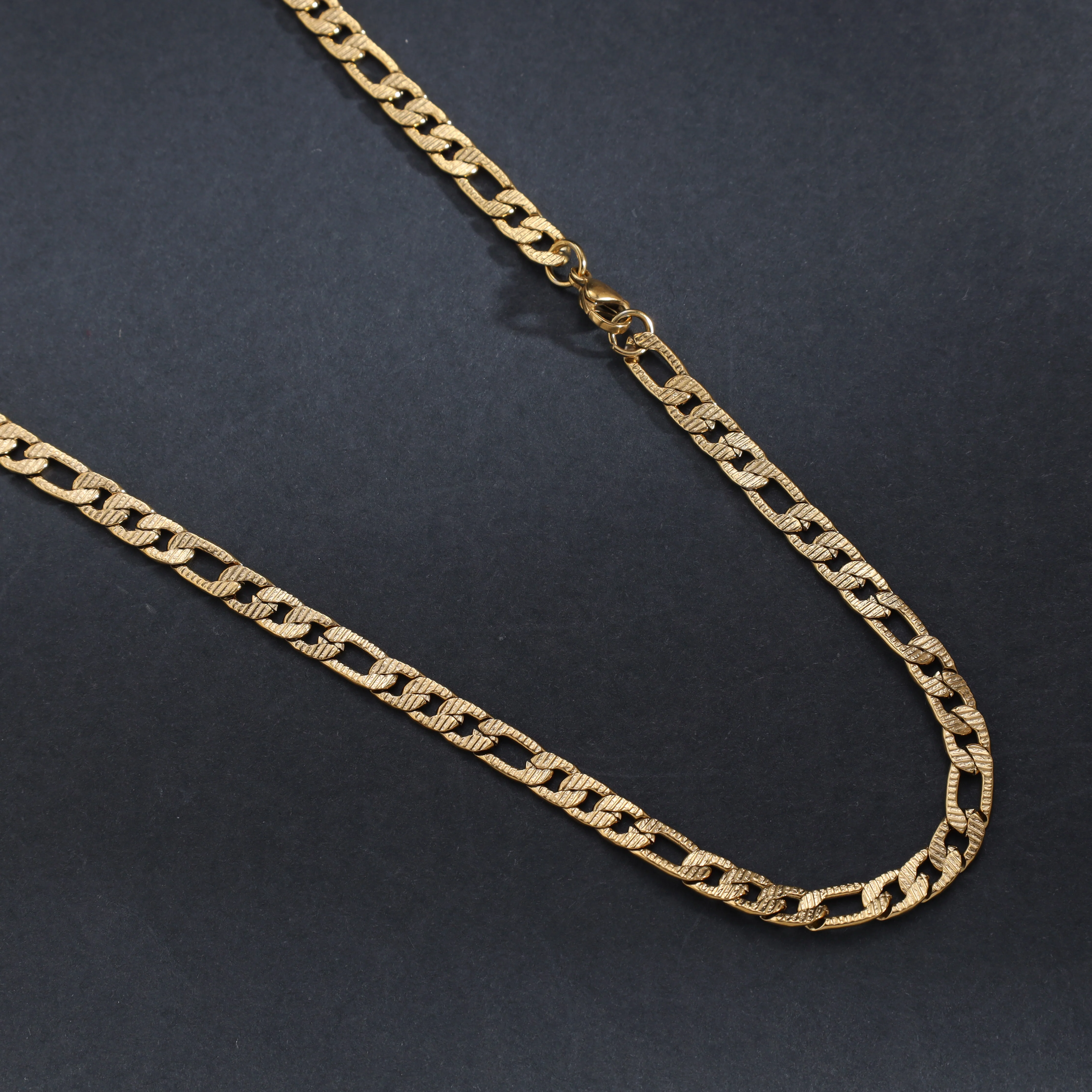 Figarokette 45cm 5mm aus Edelstahl - Vergoldet - Image 3