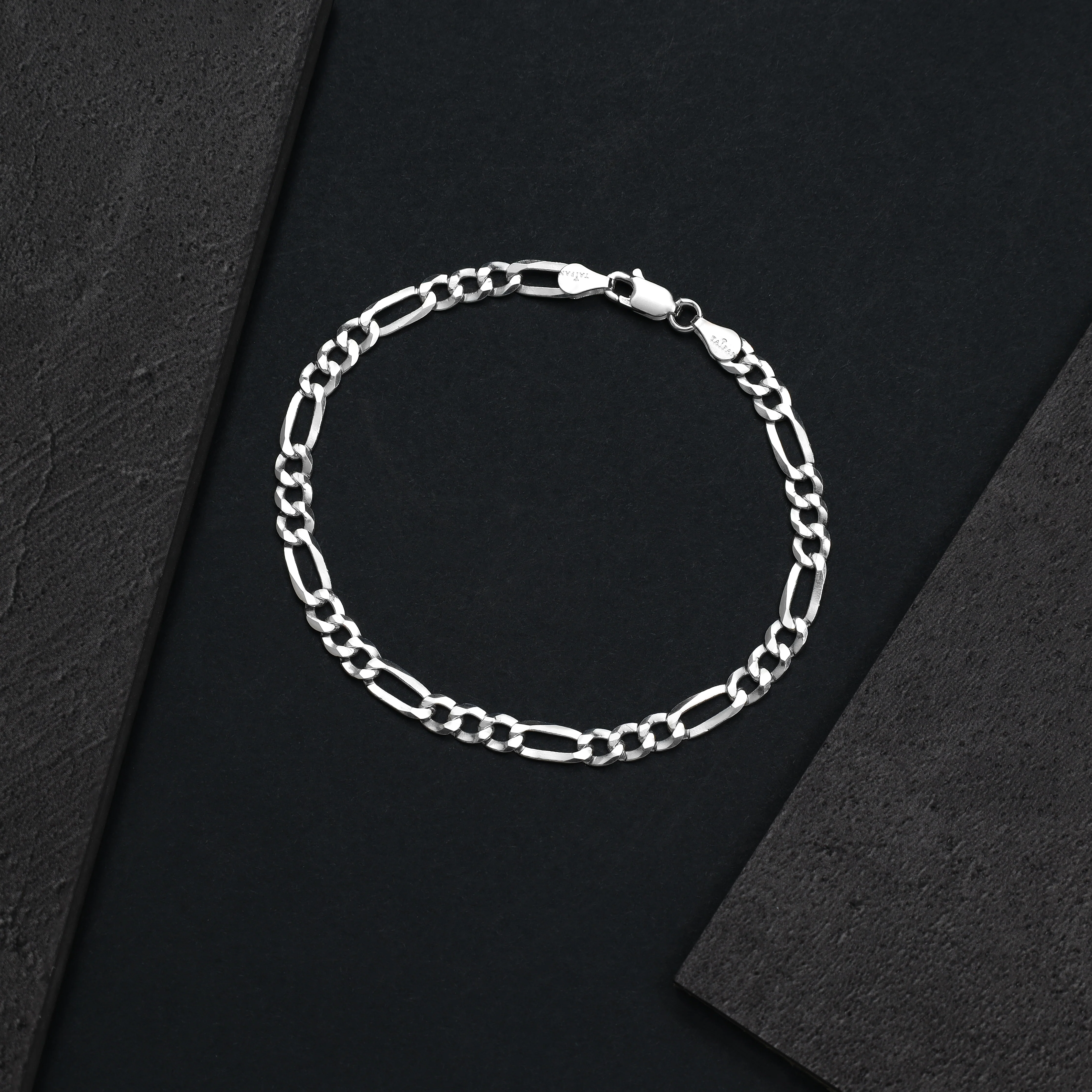 Figarokette Armband 4mm aus 925 Silber - Image 6