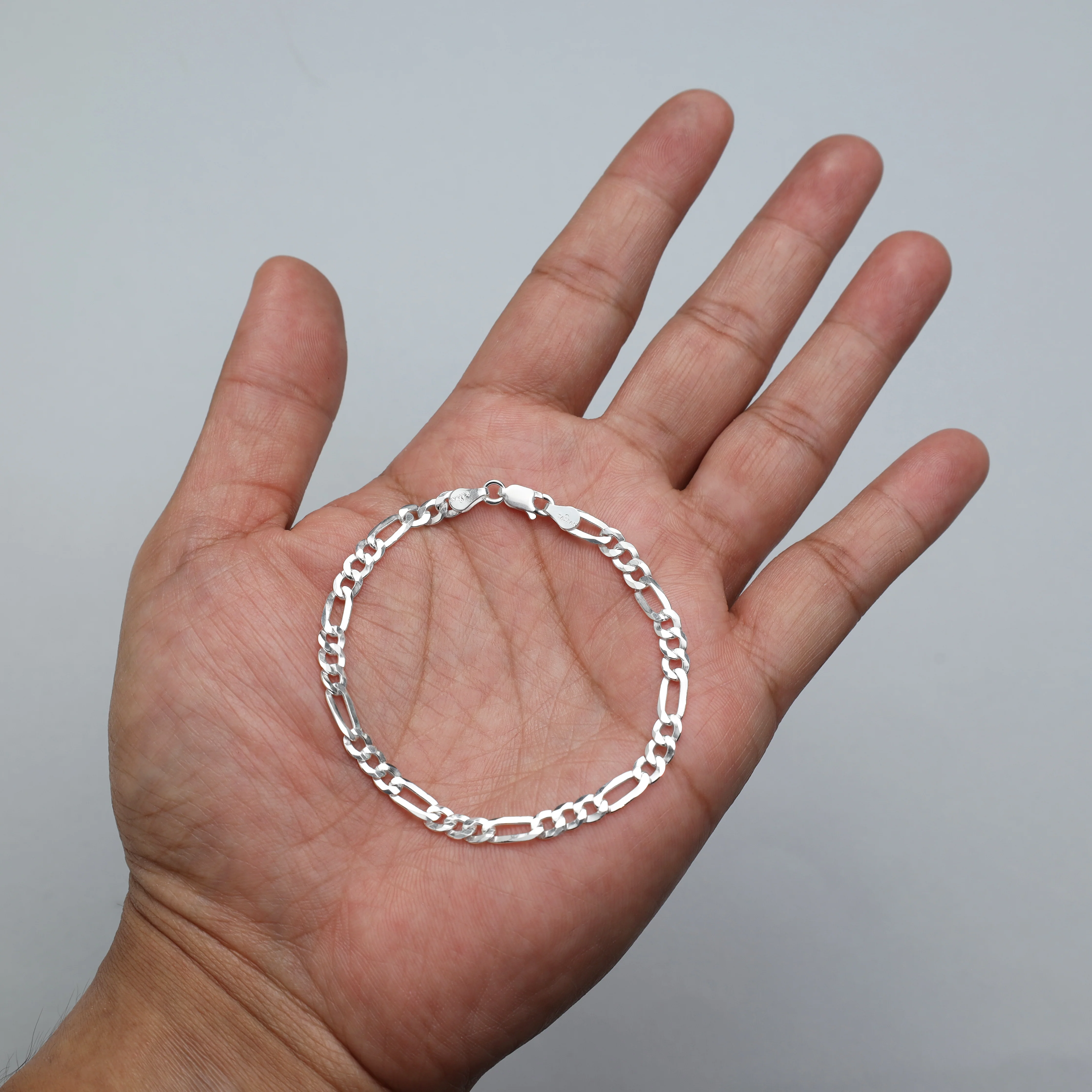 Figarokette Armband 4mm aus 925 Silber - Image 9