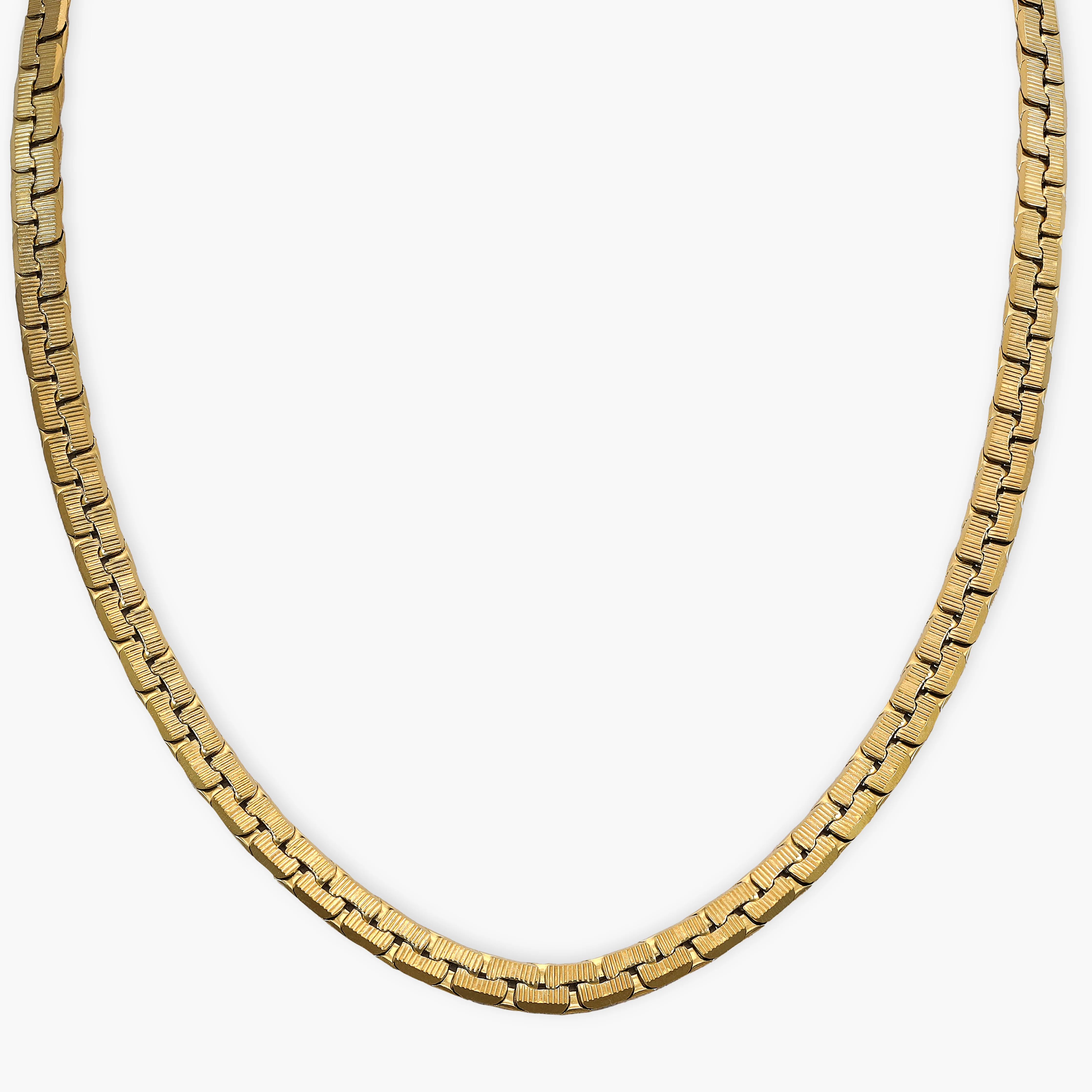Flache Box Chain 4mm aus Edelstahl - Vergoldet