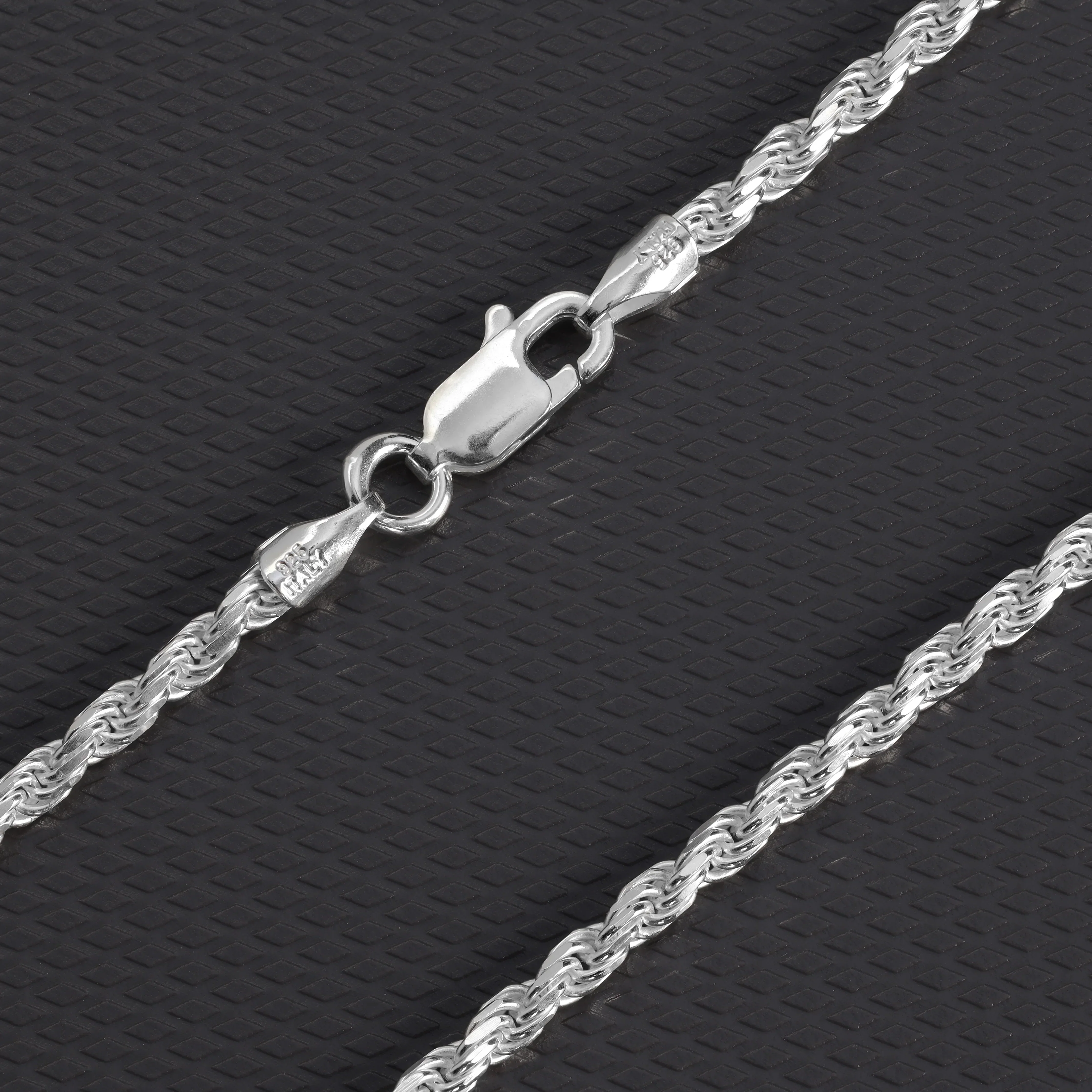 Kordelkette Armband Rope Chain aus 925 Silber in 2,3mm diamantiert - Image 7