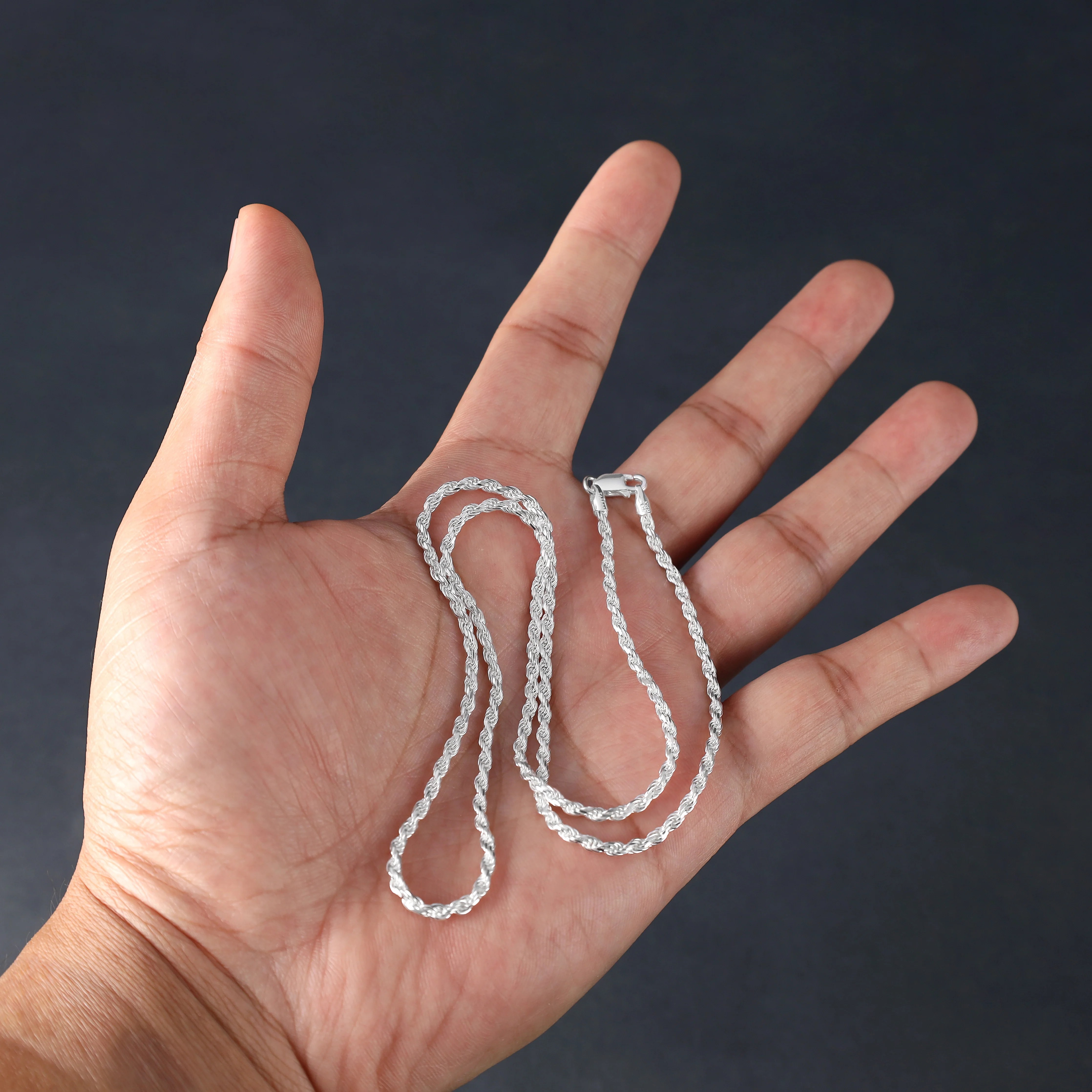 Kordelkette Rope Chain aus 925 Silber in 2,3mm - Image 5