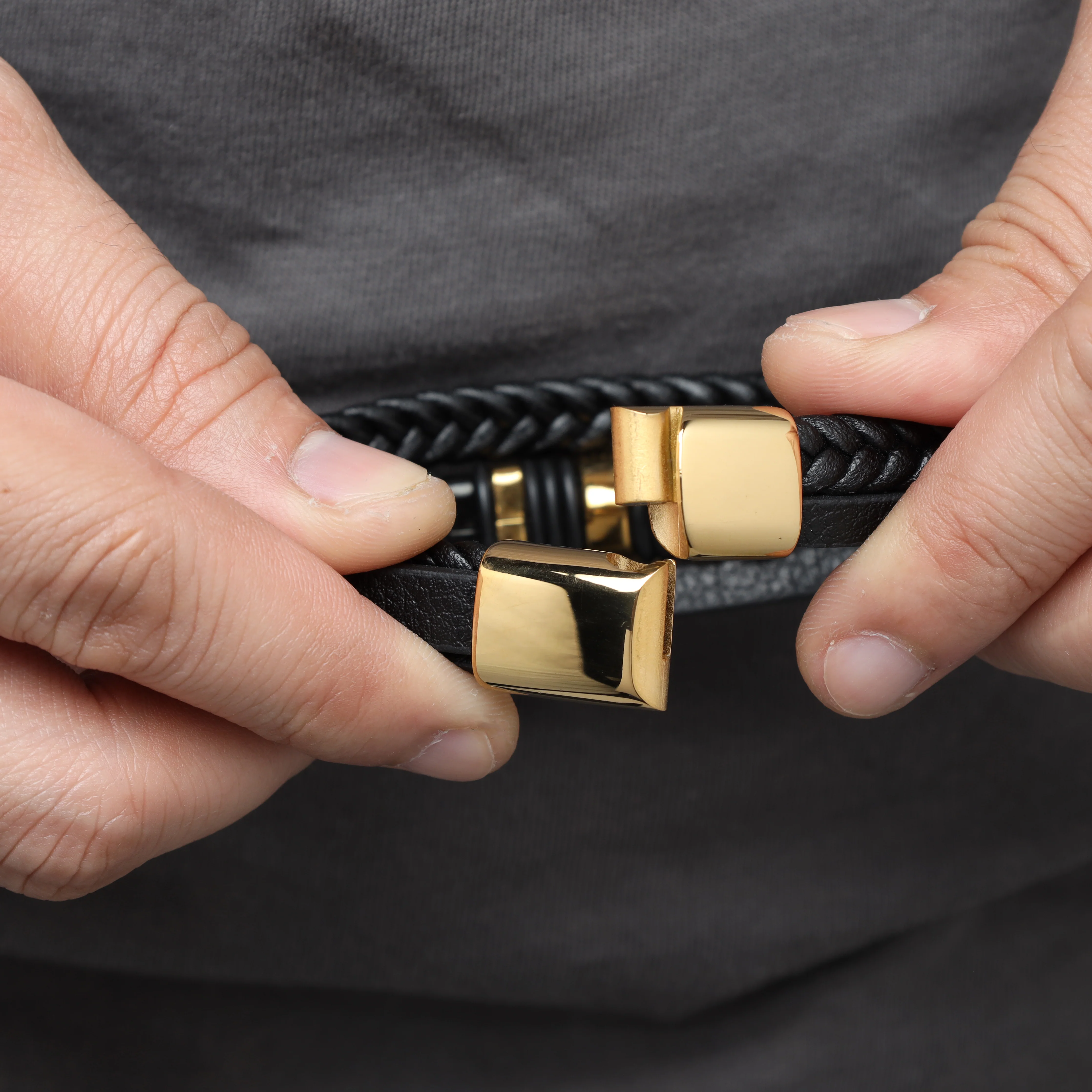 Lederarmband mit Motiv / Verschluss aus Edelstahl - Image 3